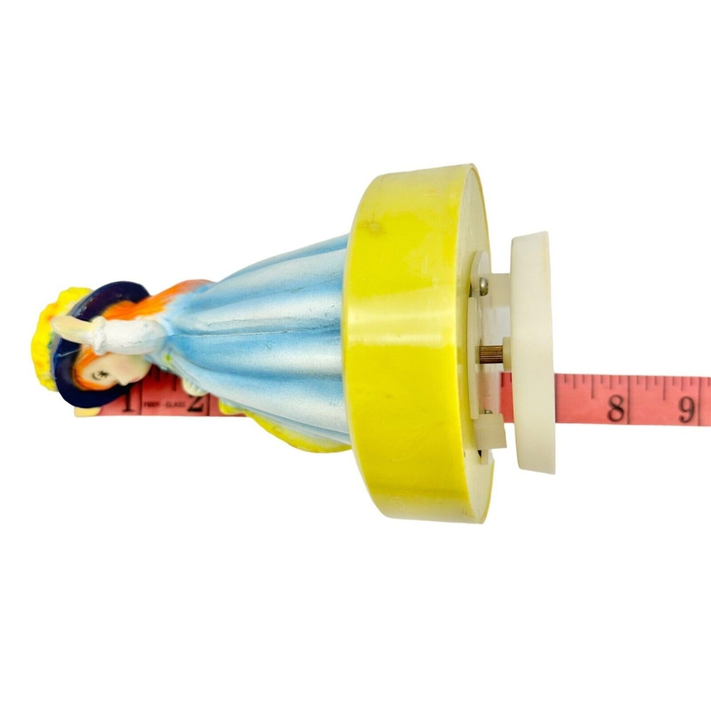 Music Box 7 inch Girl in Blue Dress with Yellow Umbrella