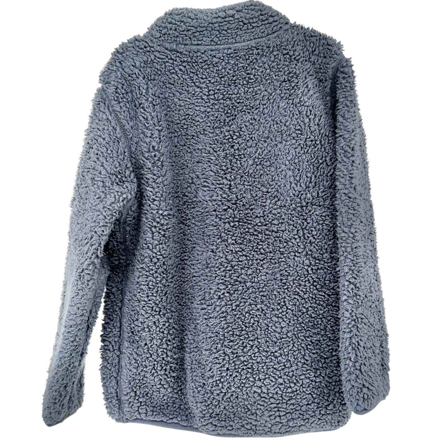 Carters Kid Sherpa Pullover Size 8/8A Gray Yellow Quarter-Zip LS Kangaroo Pocket