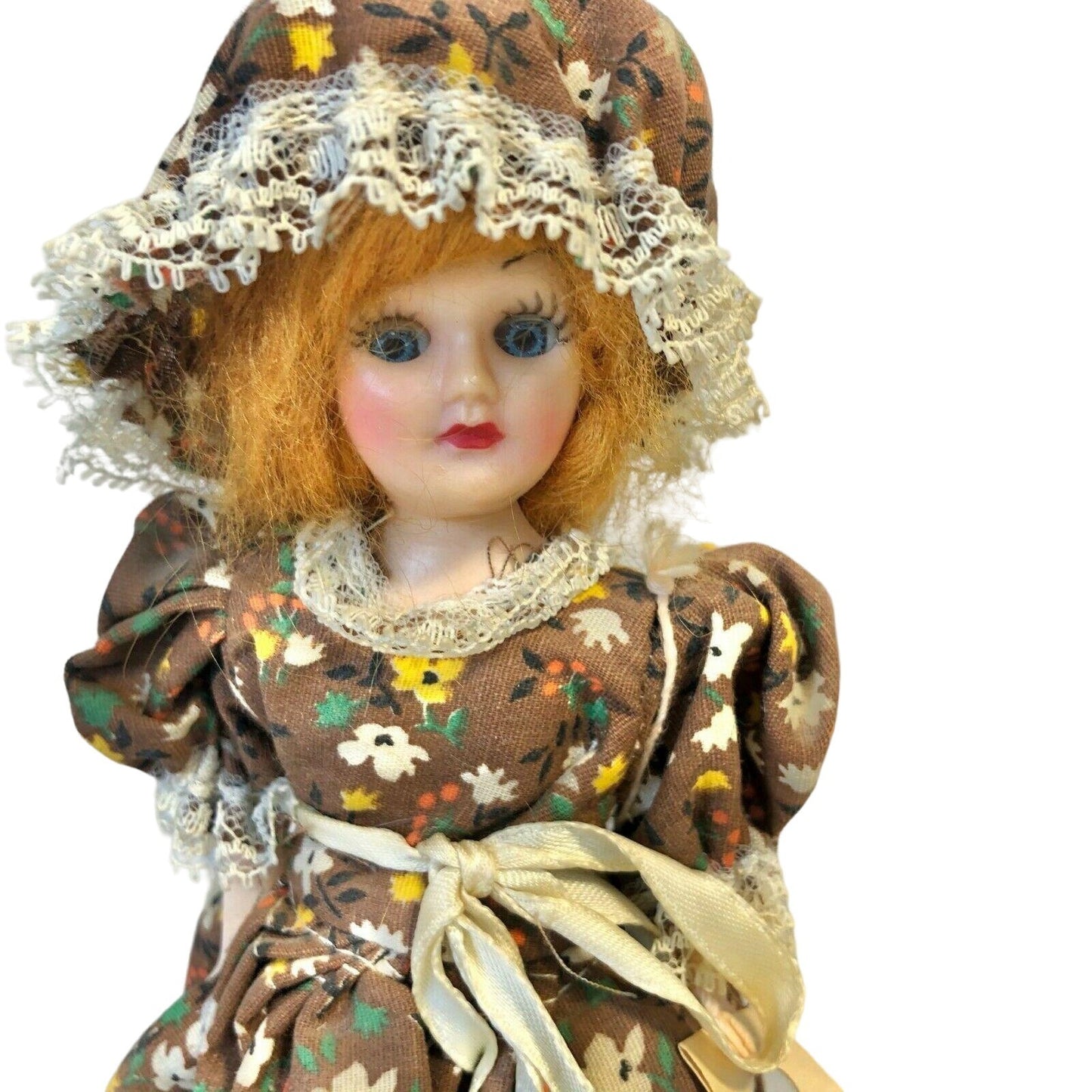 Colonial Dress 8" Doll Hand Crafted Williamsburg VA Matching Dress Mob Cap