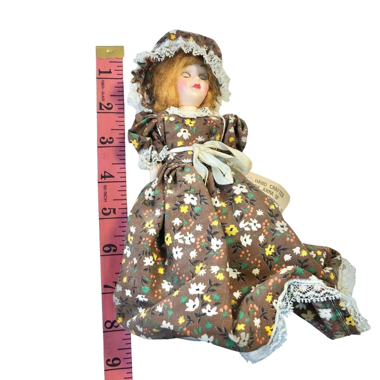 Colonial Dress 8" Doll Hand Crafted Williamsburg VA Matching Dress Mob Cap