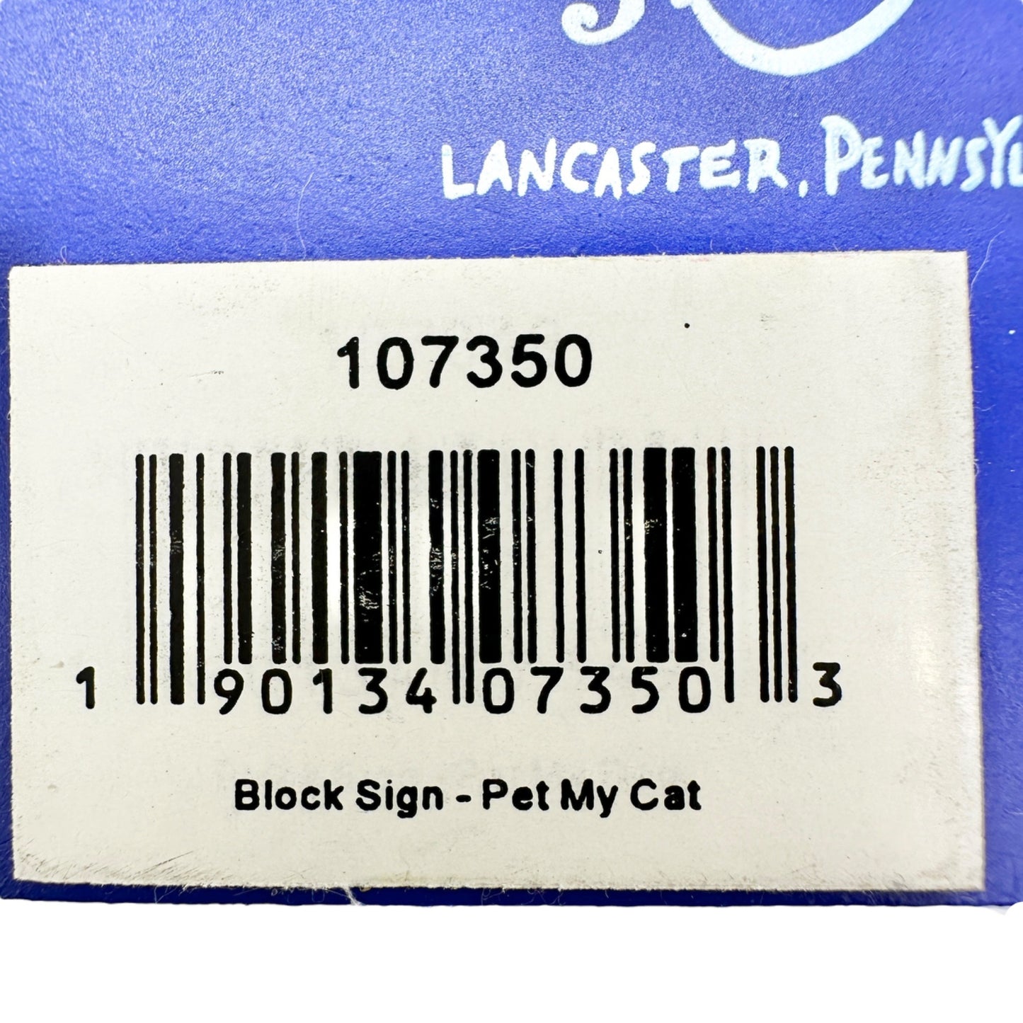 Patriotic Block Sign 5 x 3 x 1 Red White Blue Pet My Cat NWT