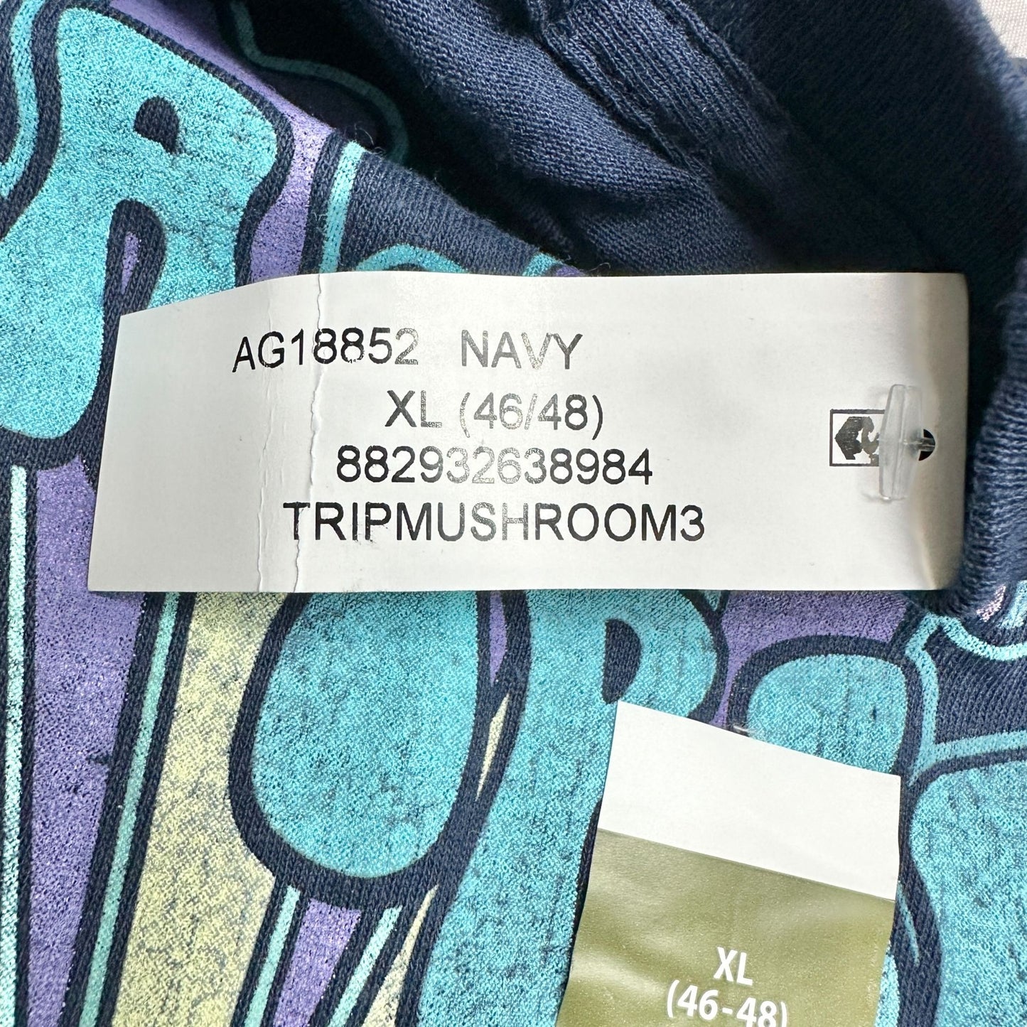 Take A Trip With Nature Graphic T-Shirt Unisex XL 46-48 Navy Mushrooms SS NWT