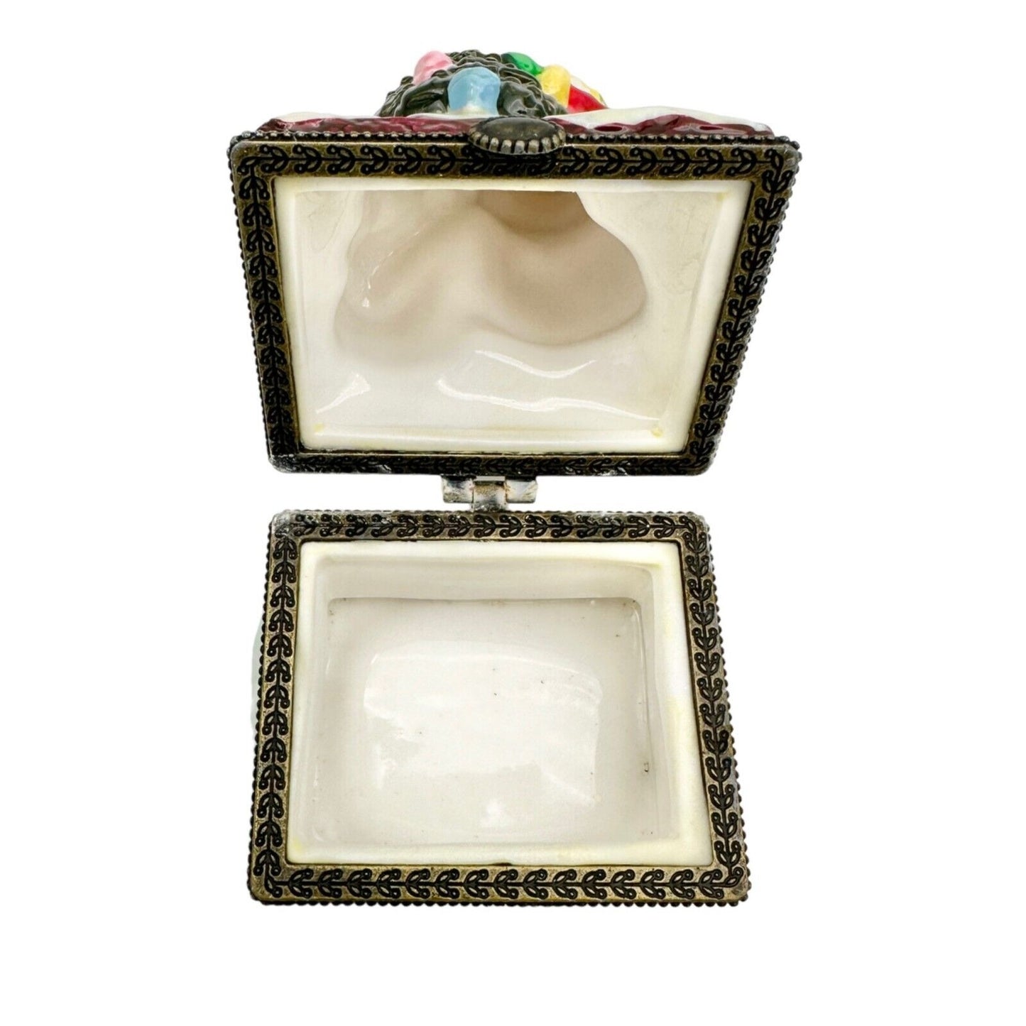 Kurt Adler Christmas Hinged Trinket Boxes Set of 3 Santas Ceramic Each Open