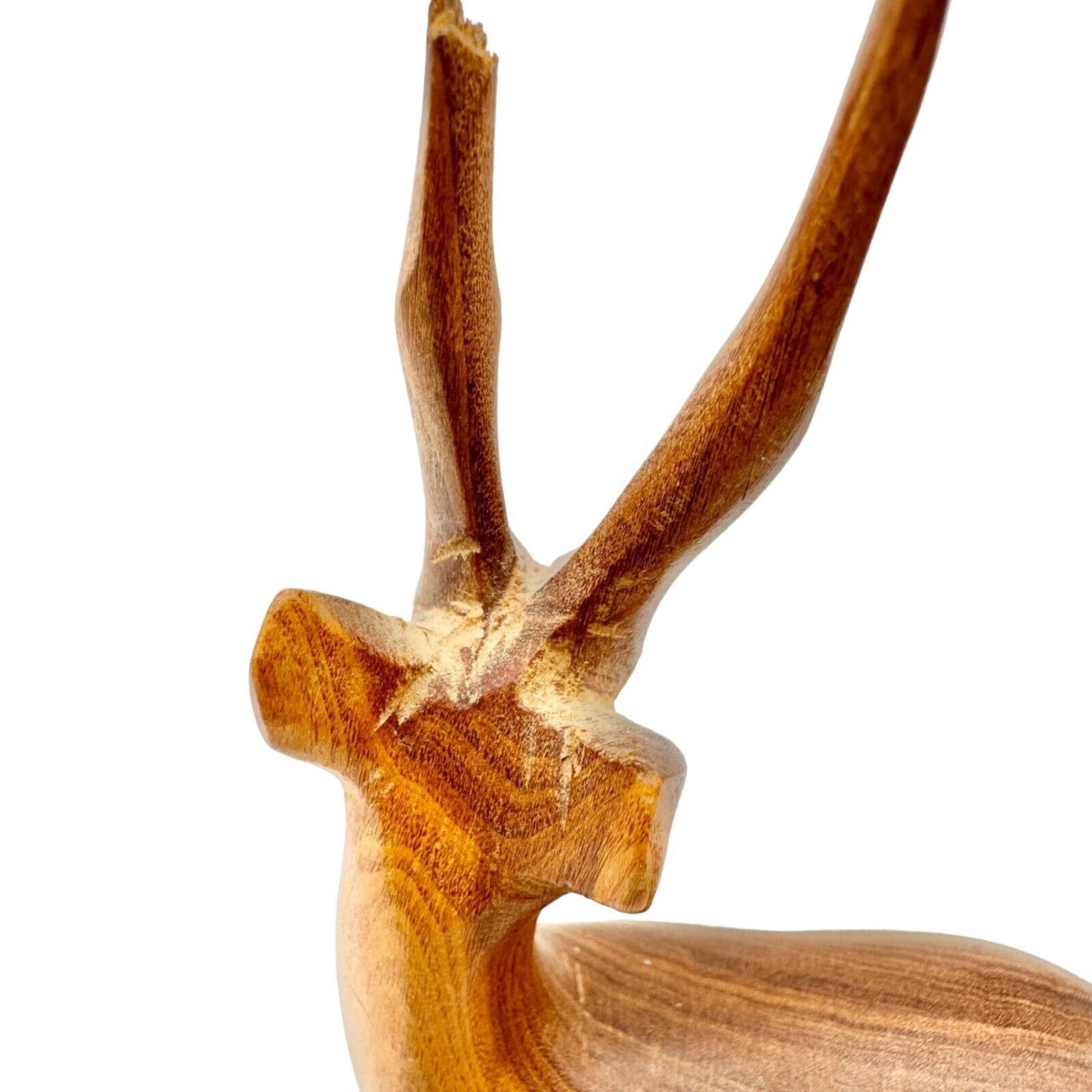 Set of 3 Wooden Animal Figures Elephant Ox Antelope Hand Carved in Kenya