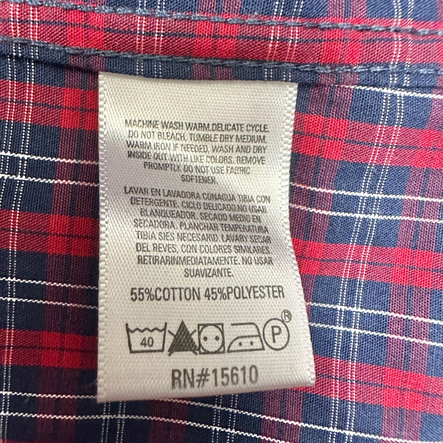 Dockers Mens XL Dress Shirt Classic Fit Stain Defender Plaid Button-Down