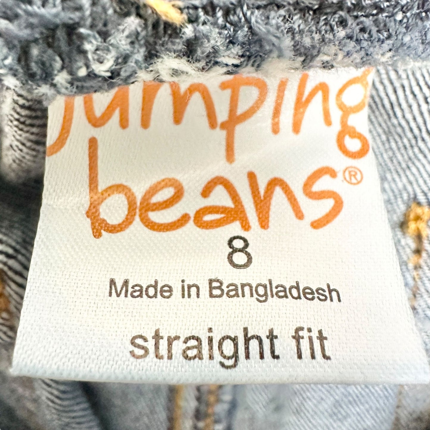Jumping Beans Straight Fit Jeans Blue Boys Size 8 Cotton Spandex Elastic Waist