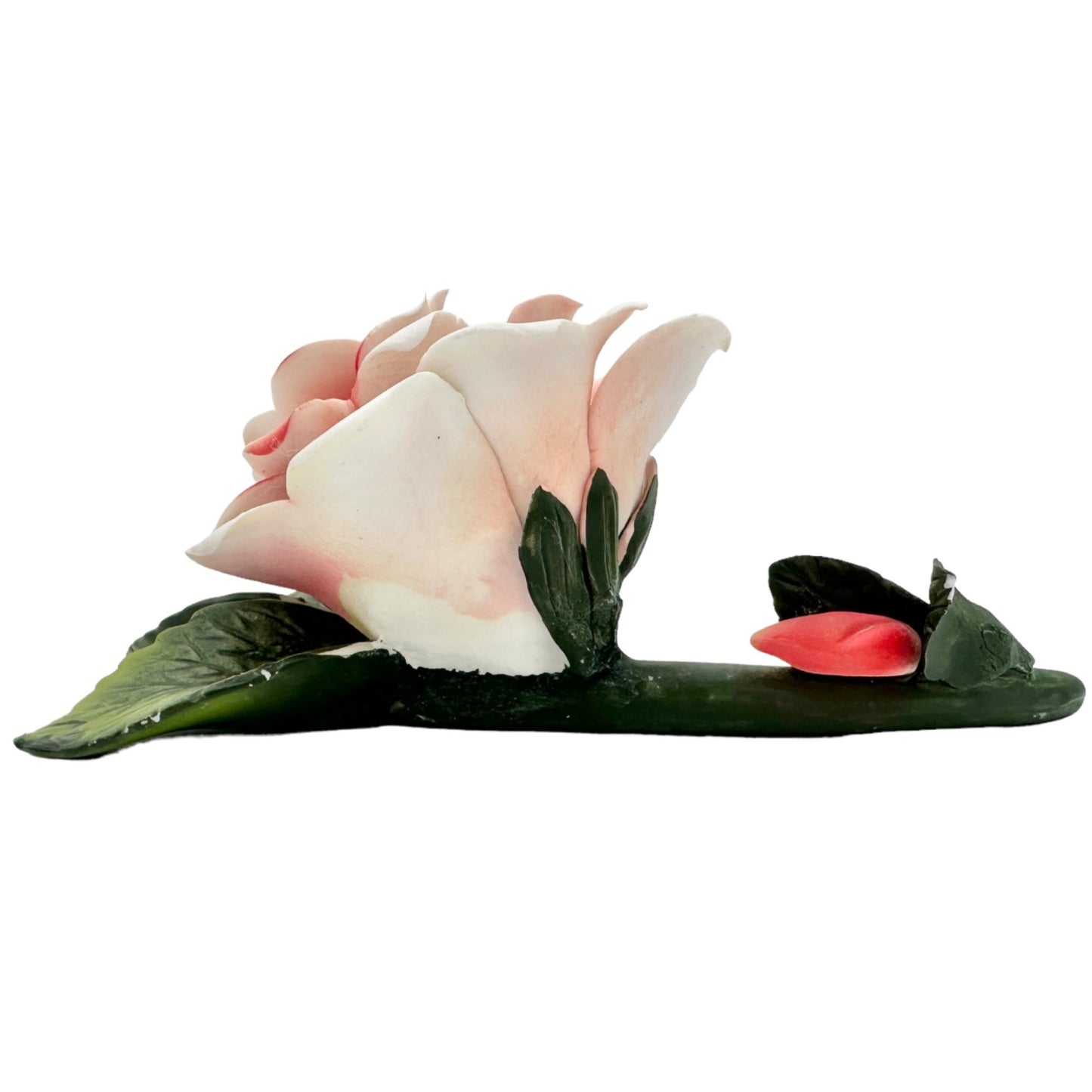 Home Decor Rose 7 inch White Pink Green Very Fragile