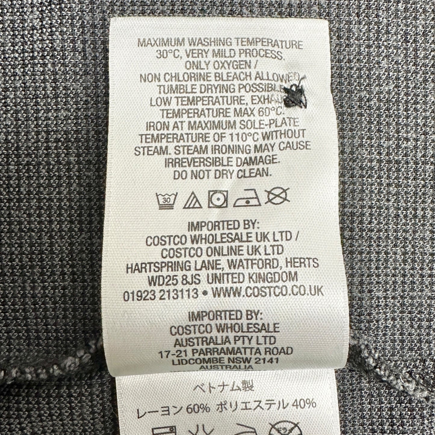 Kirkland Signature Jacquard Polo Shirt Mens L Gray Black Collared Short Sleeve
