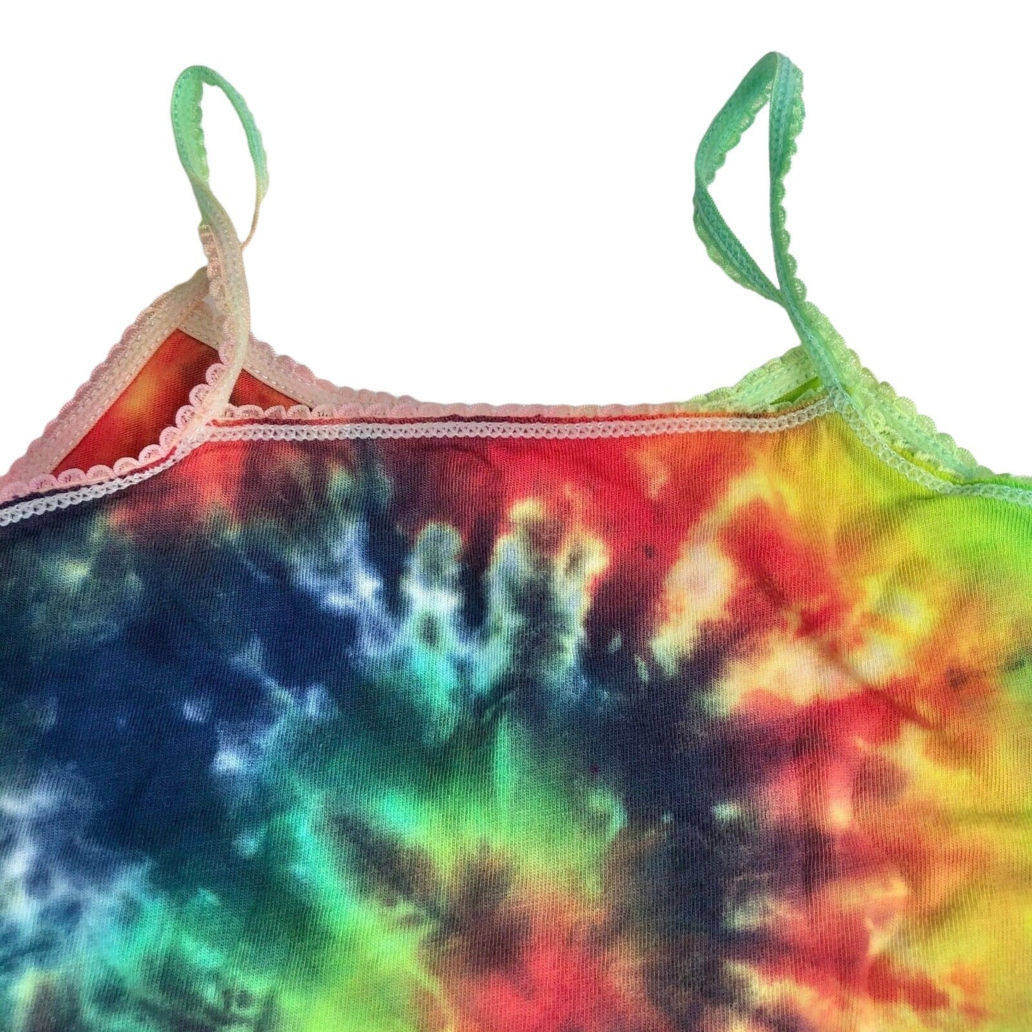 Tie-Dye Cotton Girls Tank Top 2-3T Blue Green Swirl Hand Dyed NEW