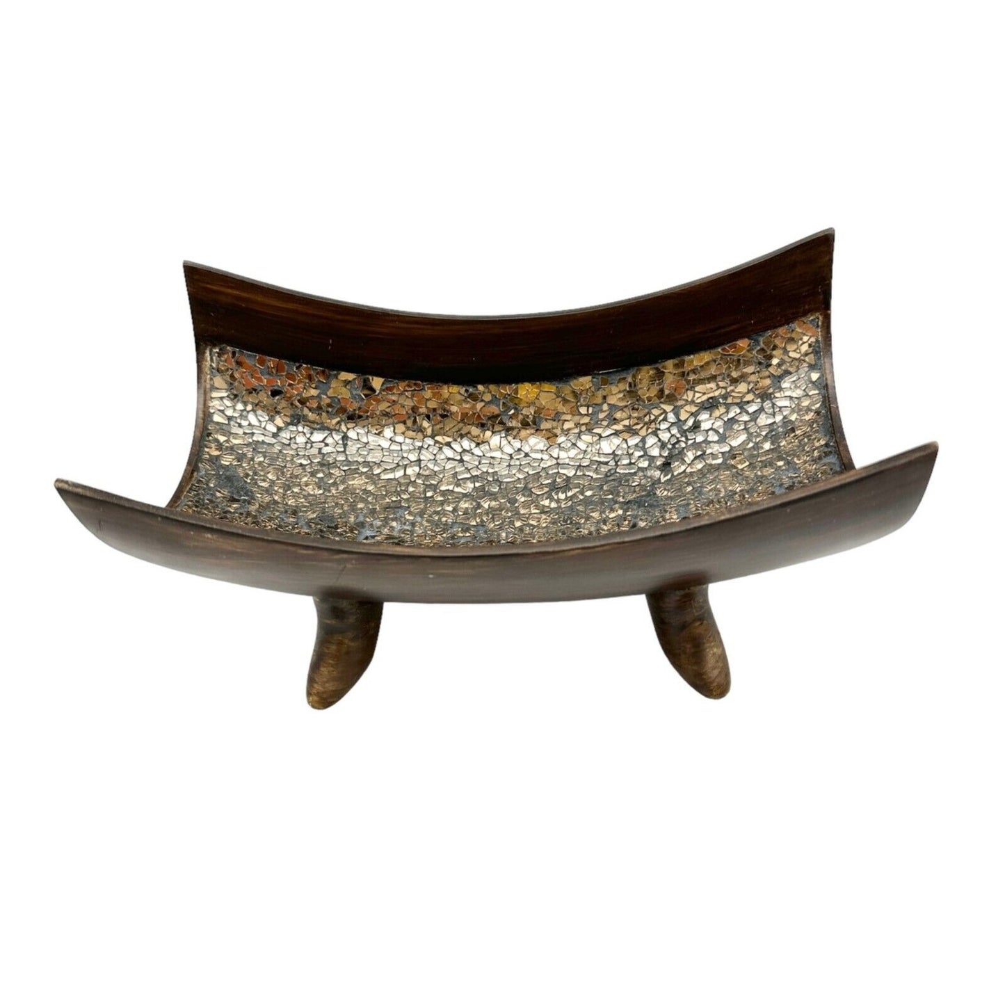 Creativescents Schonwerk Bowl 10 x 5.5 Brown Glass Mosaic Inside With Potpourri