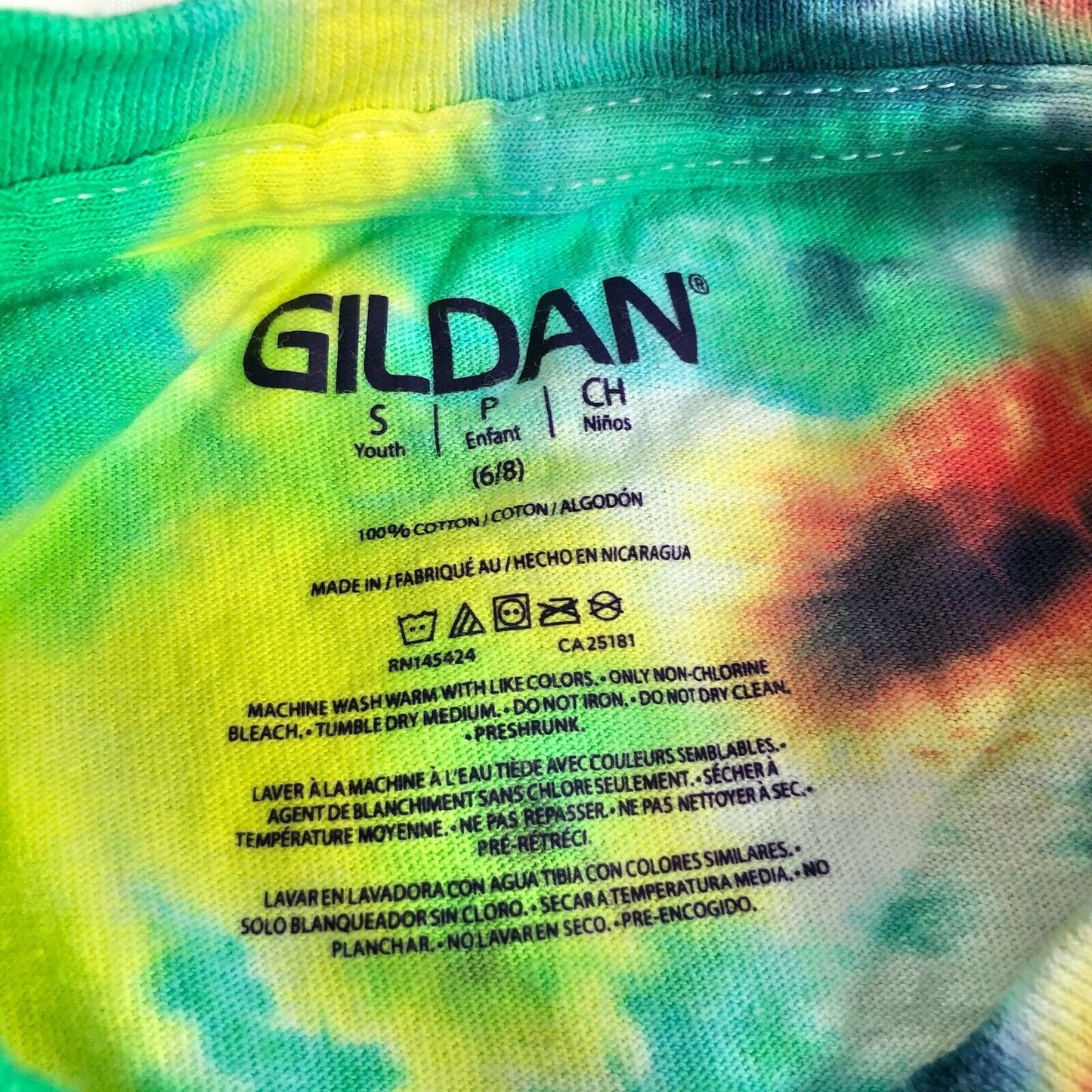Gildan Tie-Dye Short Sleeve Tee Youth Small (6/8) New Splatter Swirl