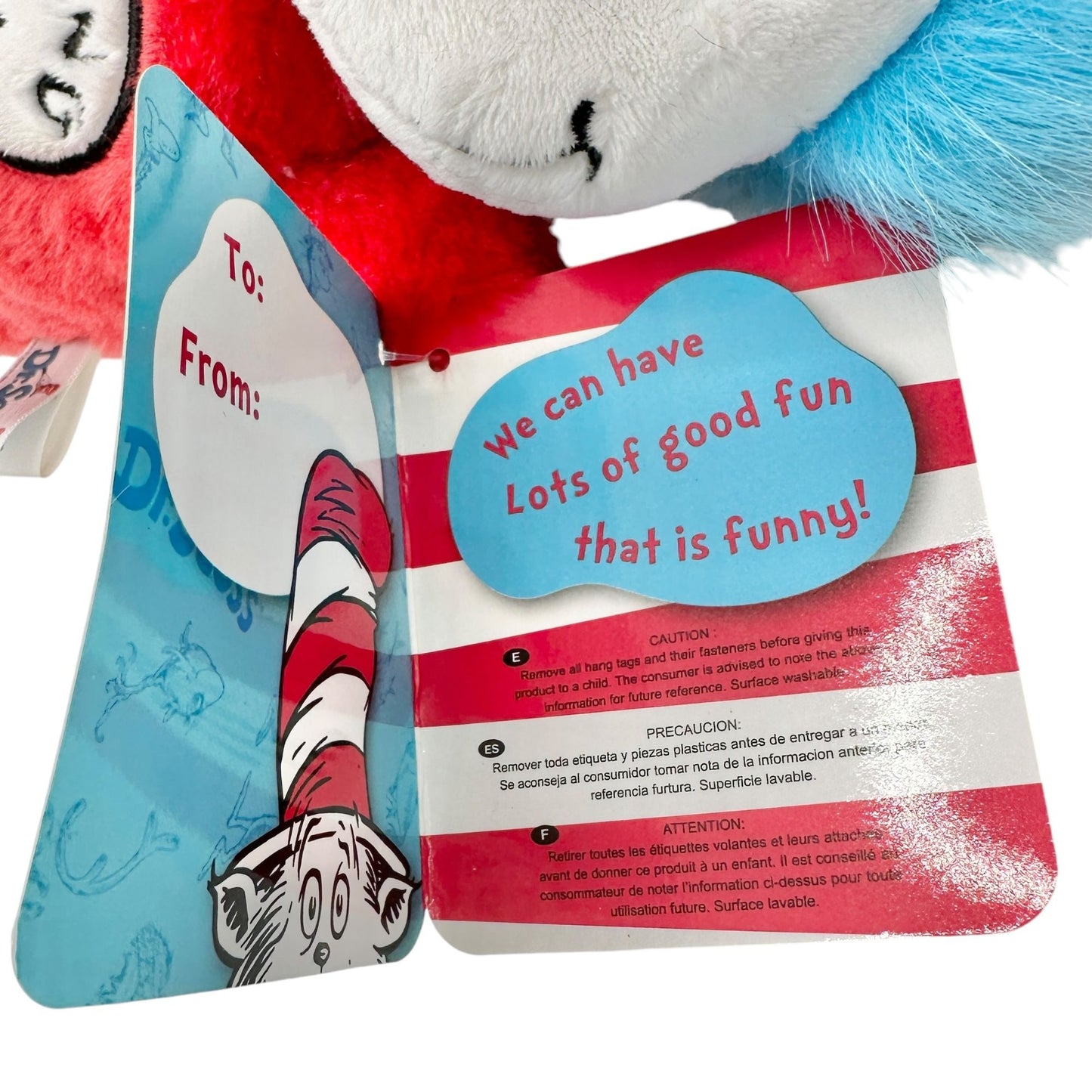 Dr. Seuss Thing 1 Plush Doll By Aurora 13" Washable Surface NWT