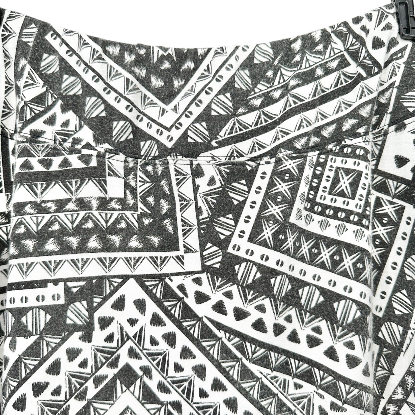 Jane Ashley Skirt Womens 1X Black White Geometric Print Poly Blend Elastic Waist