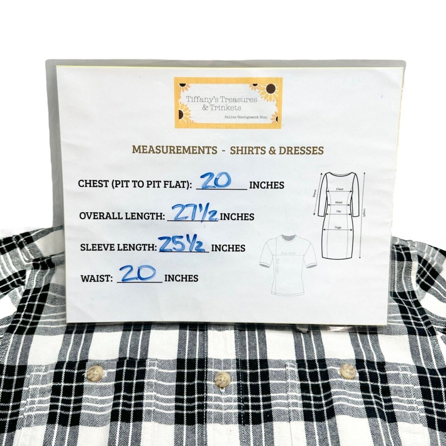 Duluth Trading Co Women's M Flannel Shirt Black White Long Sleeve Button Up