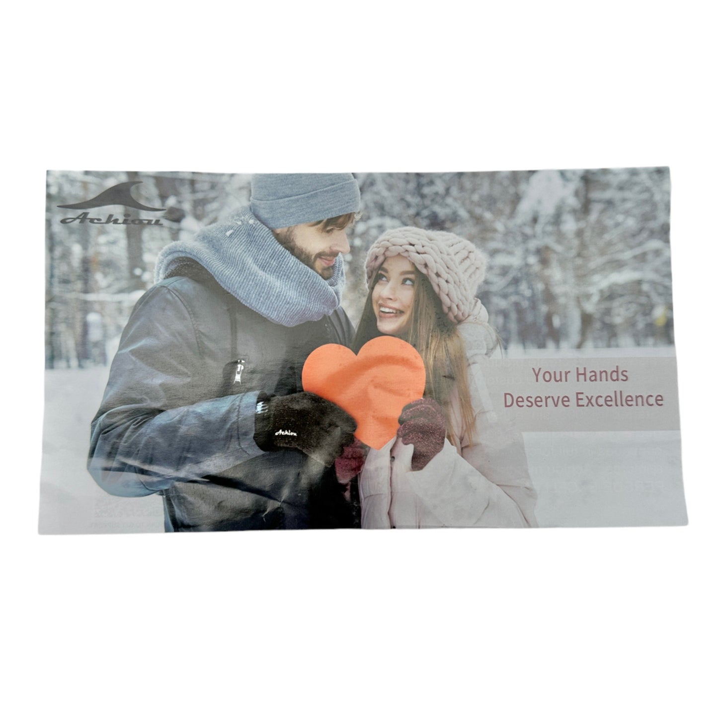 Achiou Winter Knit Gloves Gray Womens Mens Touchscreen Fingertips Grip Palm NIP