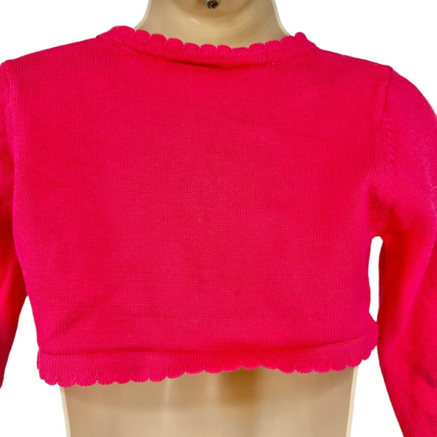 Blueberi Boulevard Girls 4T Cropped Cardigan Sweater Pink Cotton