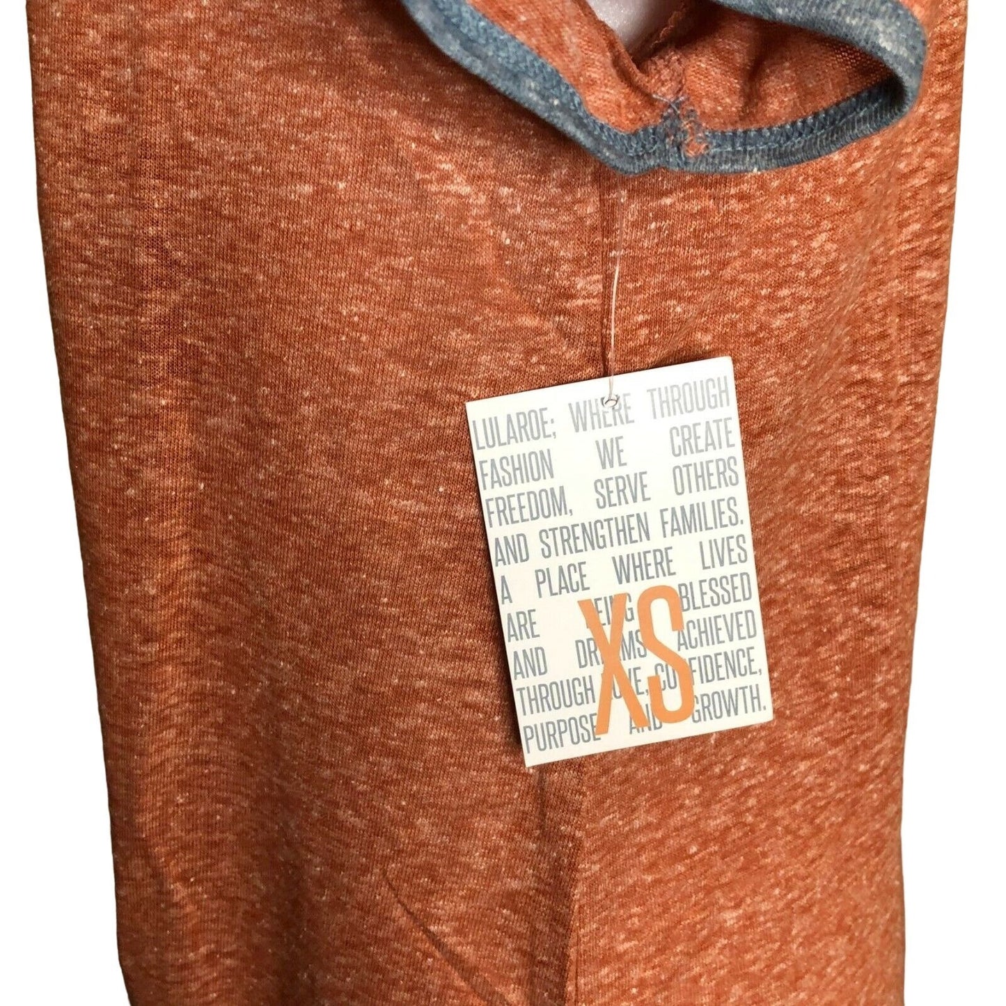 LuLaRoe Classic T Women's Extra Small Top Heather Orange Gray Trim NWT