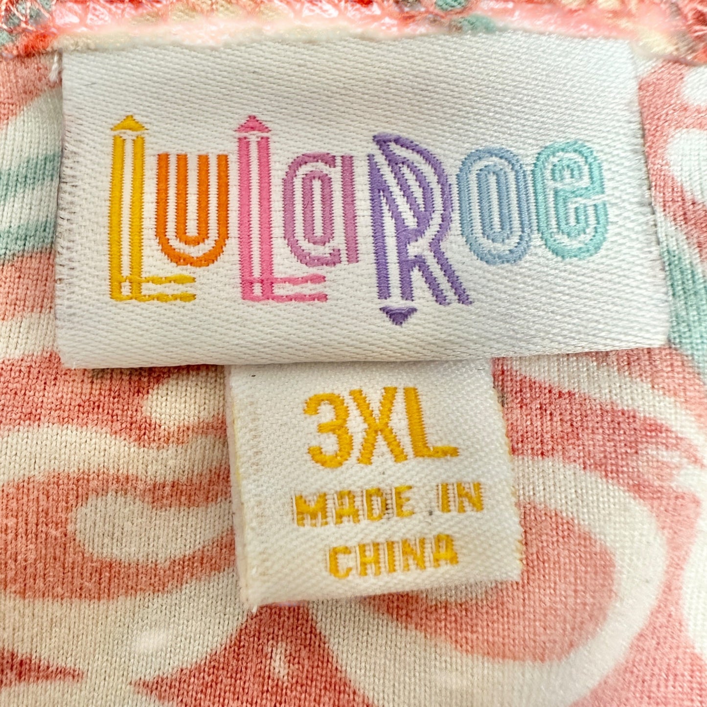 LuLaRoe Irma Tunic Top 3XL Duo 1 Coral Print 1 Solid Peach Soft Comfy Loose Fit