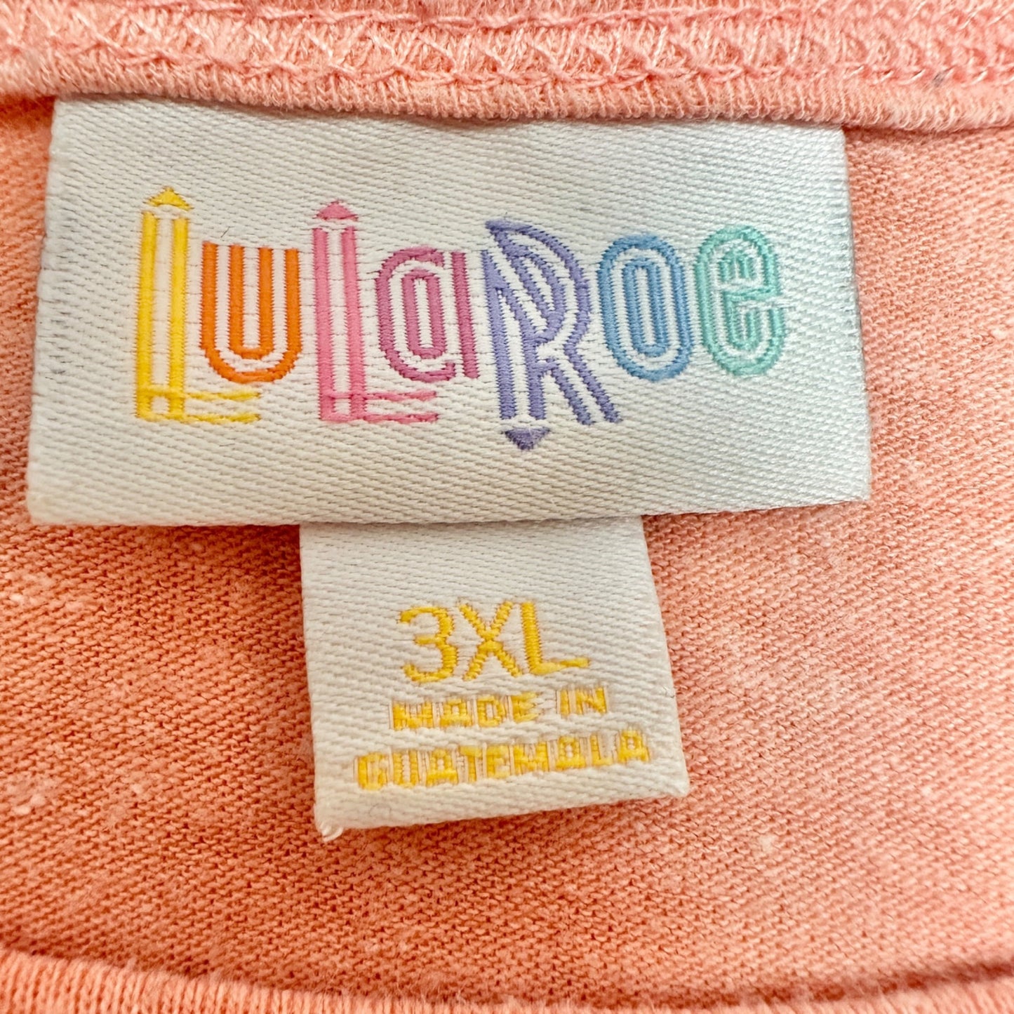 LuLaRoe Irma Tunic Top 3XL Duo 1 Coral Print 1 Solid Peach Soft Comfy Loose Fit