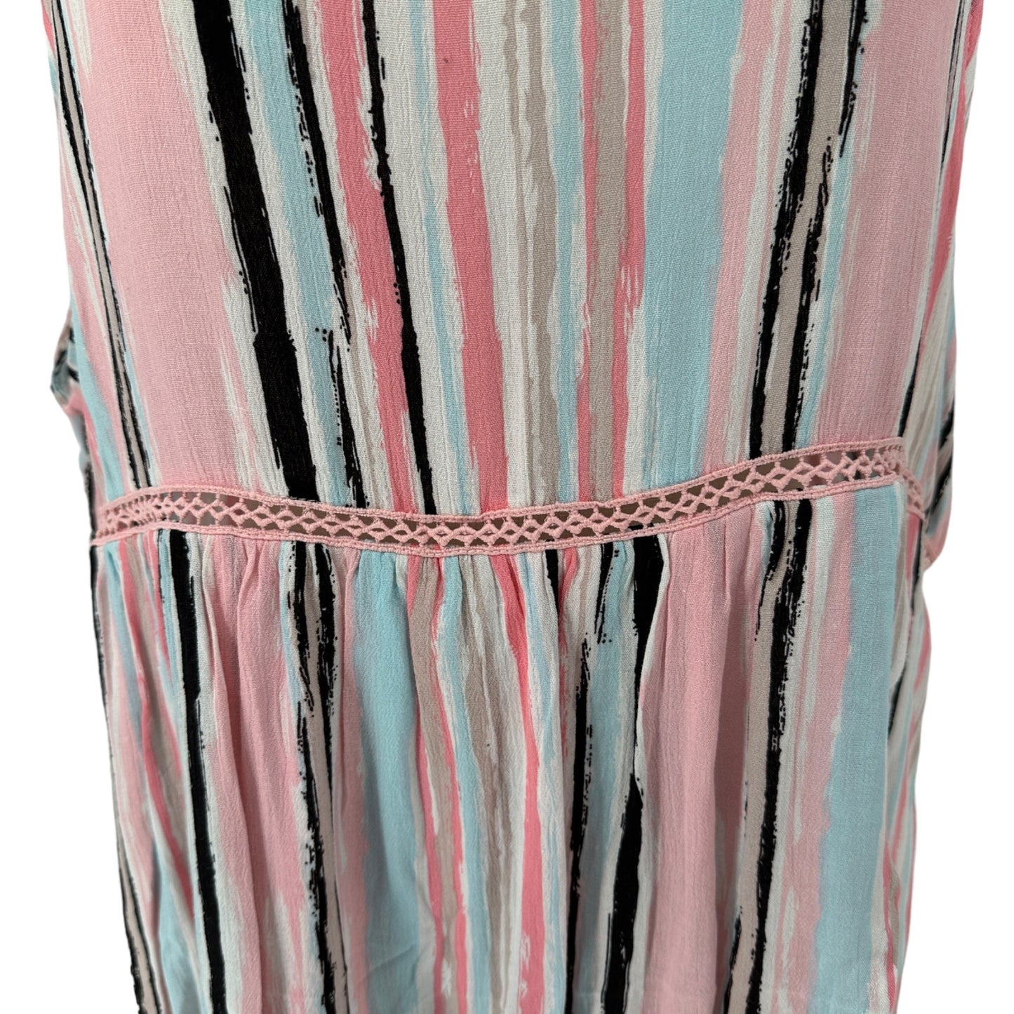 Weekend Suzanne Betro Tunic Top Womens 3X Sleeveless Striped Multicolor Boho
