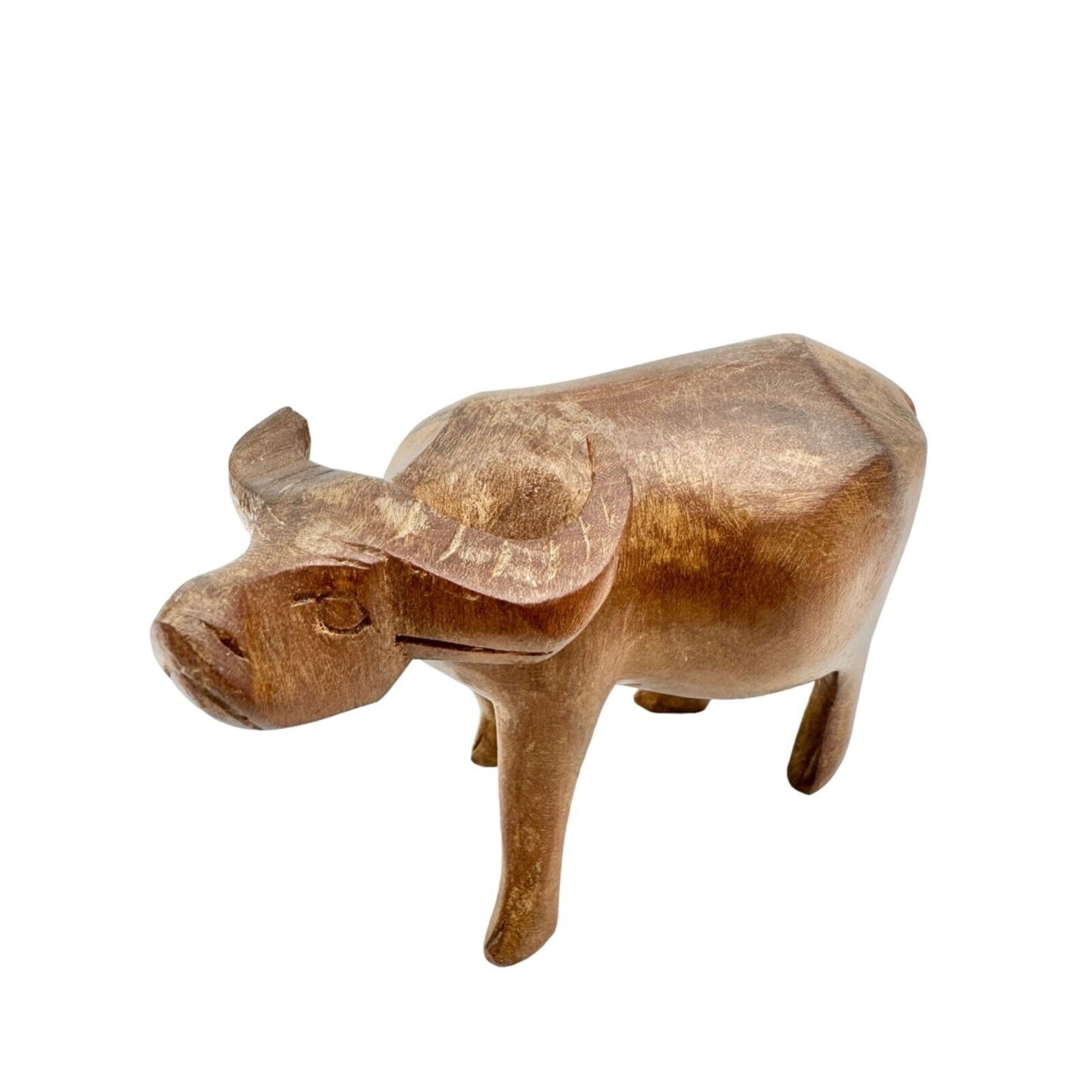 Set of 3 Wooden Animal Figures Elephant Ox Antelope Hand Carved in Kenya