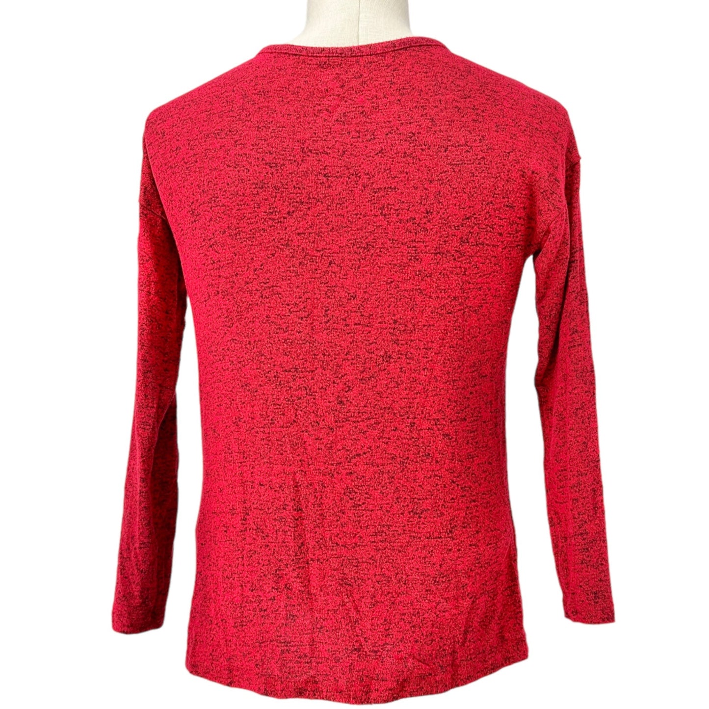 Wonder Nation Top Girls L (10-12) Red Black Crew Neck LS Knot Bottom EUC