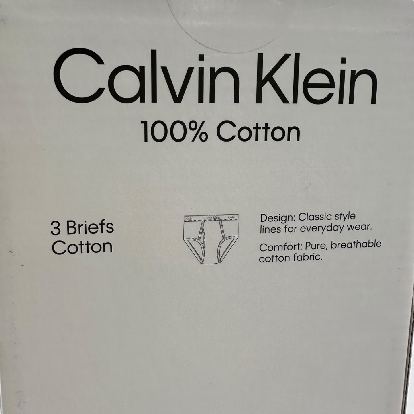 Calvin Klein Mens Briefs 2XL 3 Pack Cotton Classic Fit Black NIB
