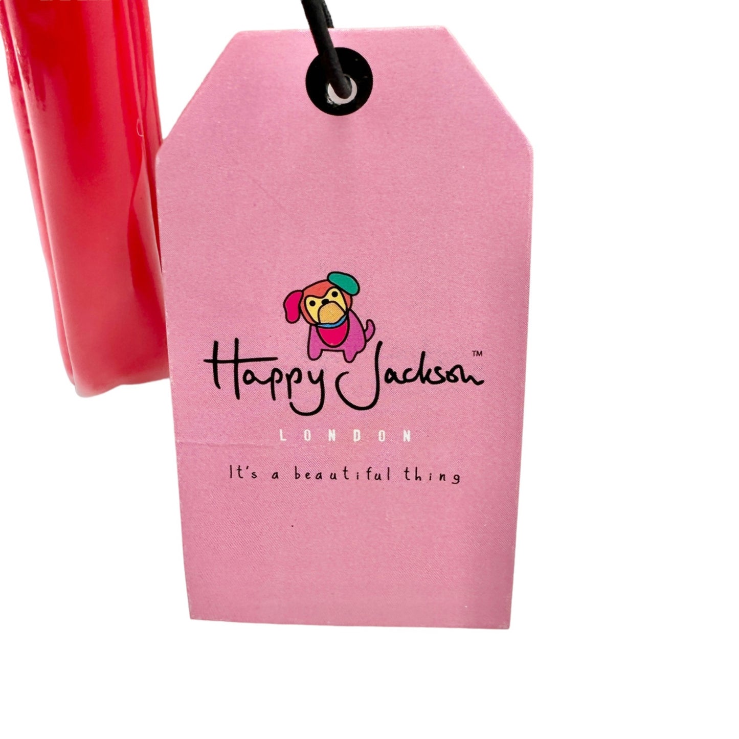 Happy Jackson Tablet Case Red Hello Beautiful Shiny Vinyl Padded Pink Inside NWT