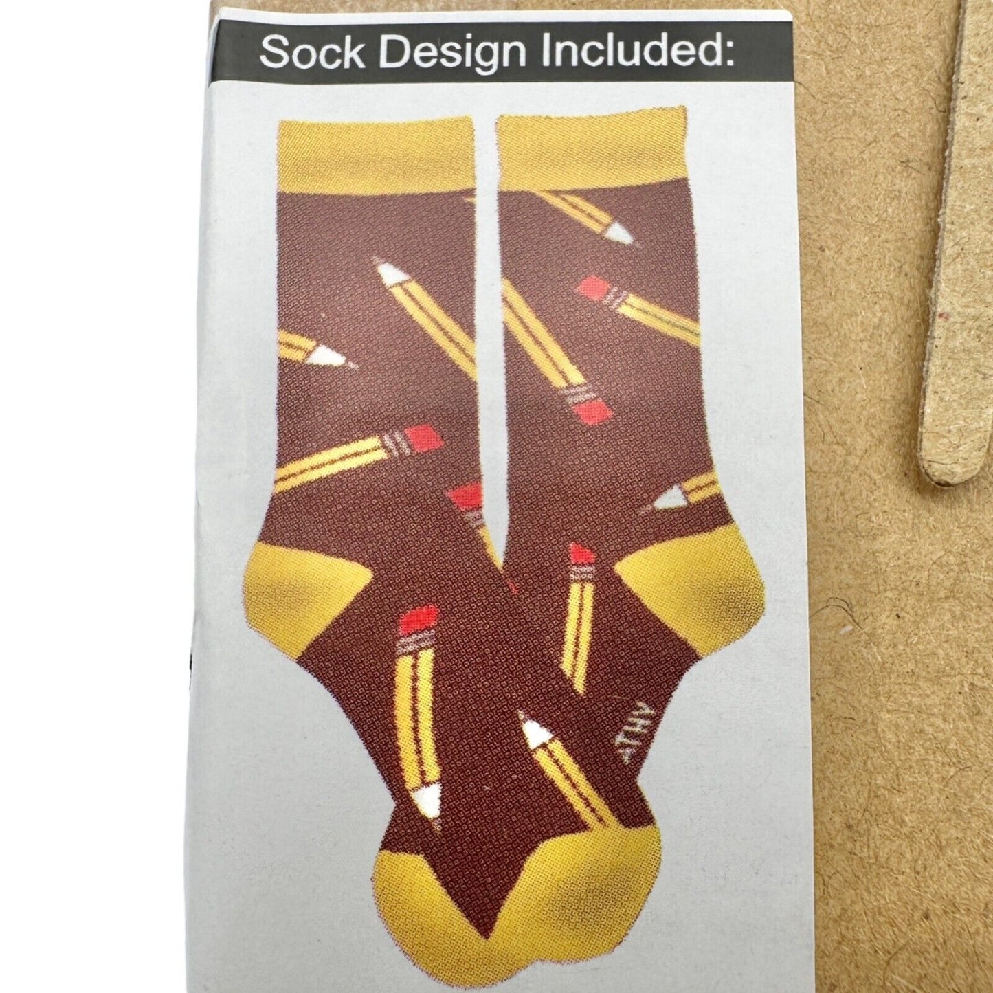 Primitives by Kathy Box Sign & Sock Set 4.5x3 Brown I Teach Socks One Size