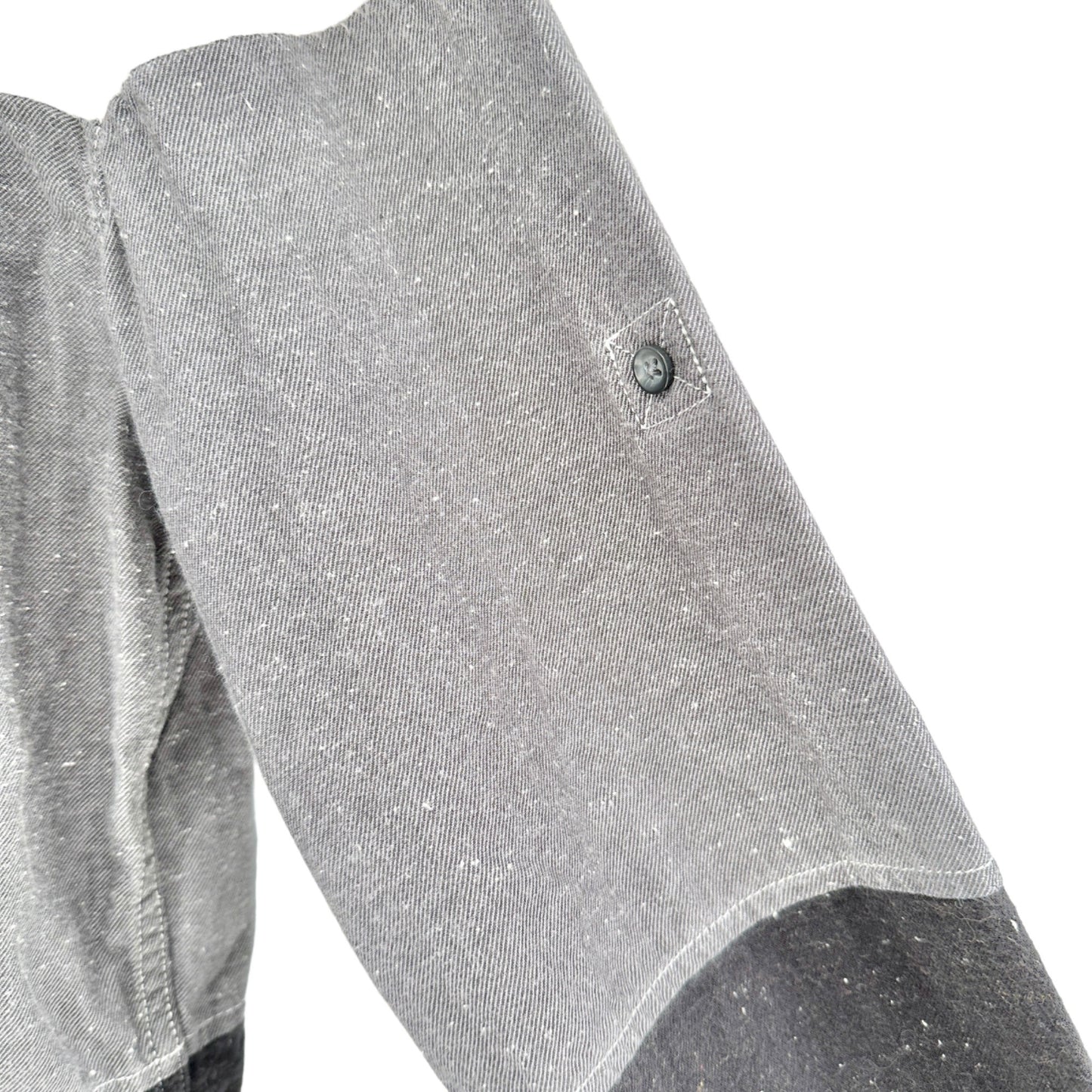 Rock & Republic Shirt Mens M Button Front Collared LS Roll Tab Black Gray White