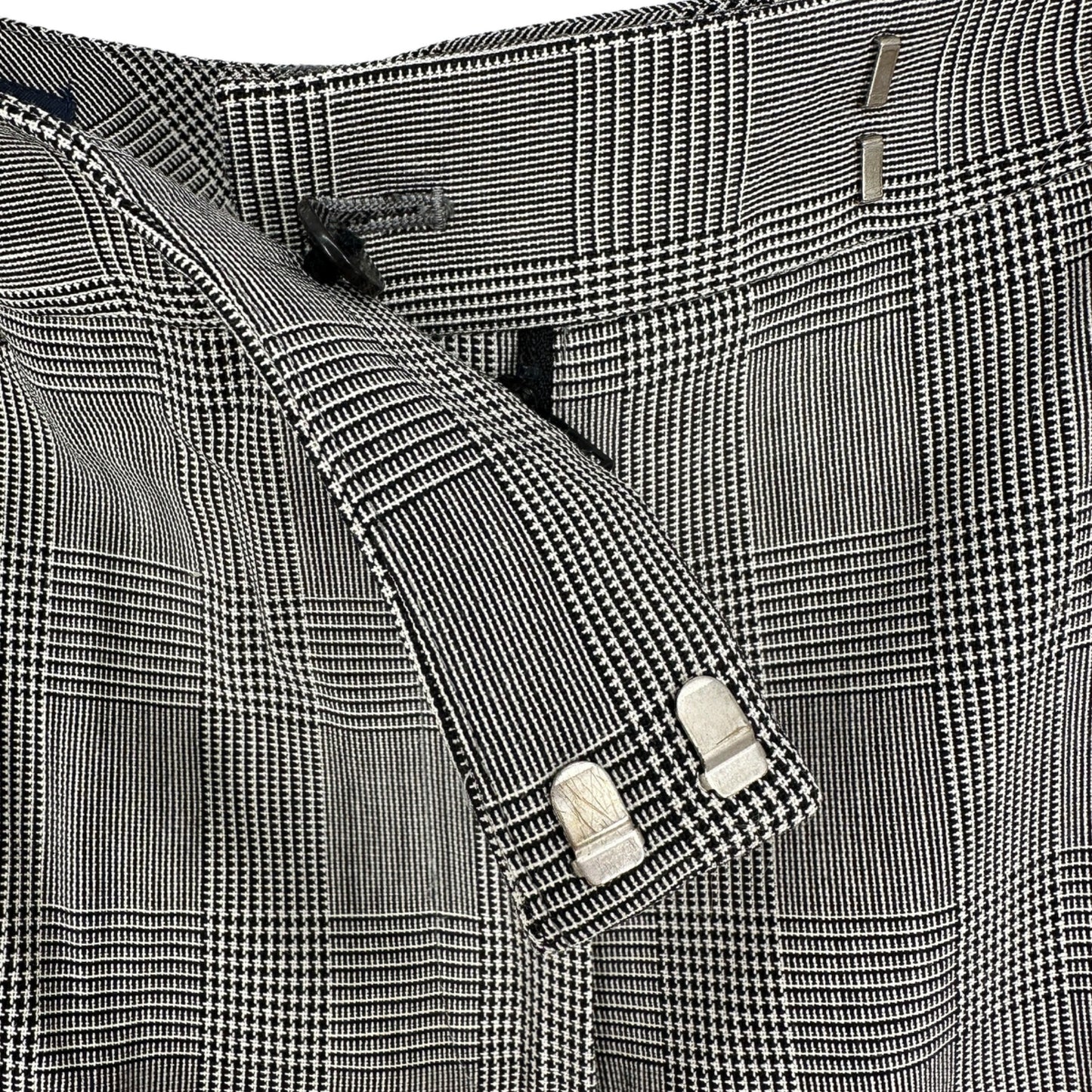 Brooks Brothers Pants Womens 10 Black Plaid Lined Pockets Button Zip Closure EUC