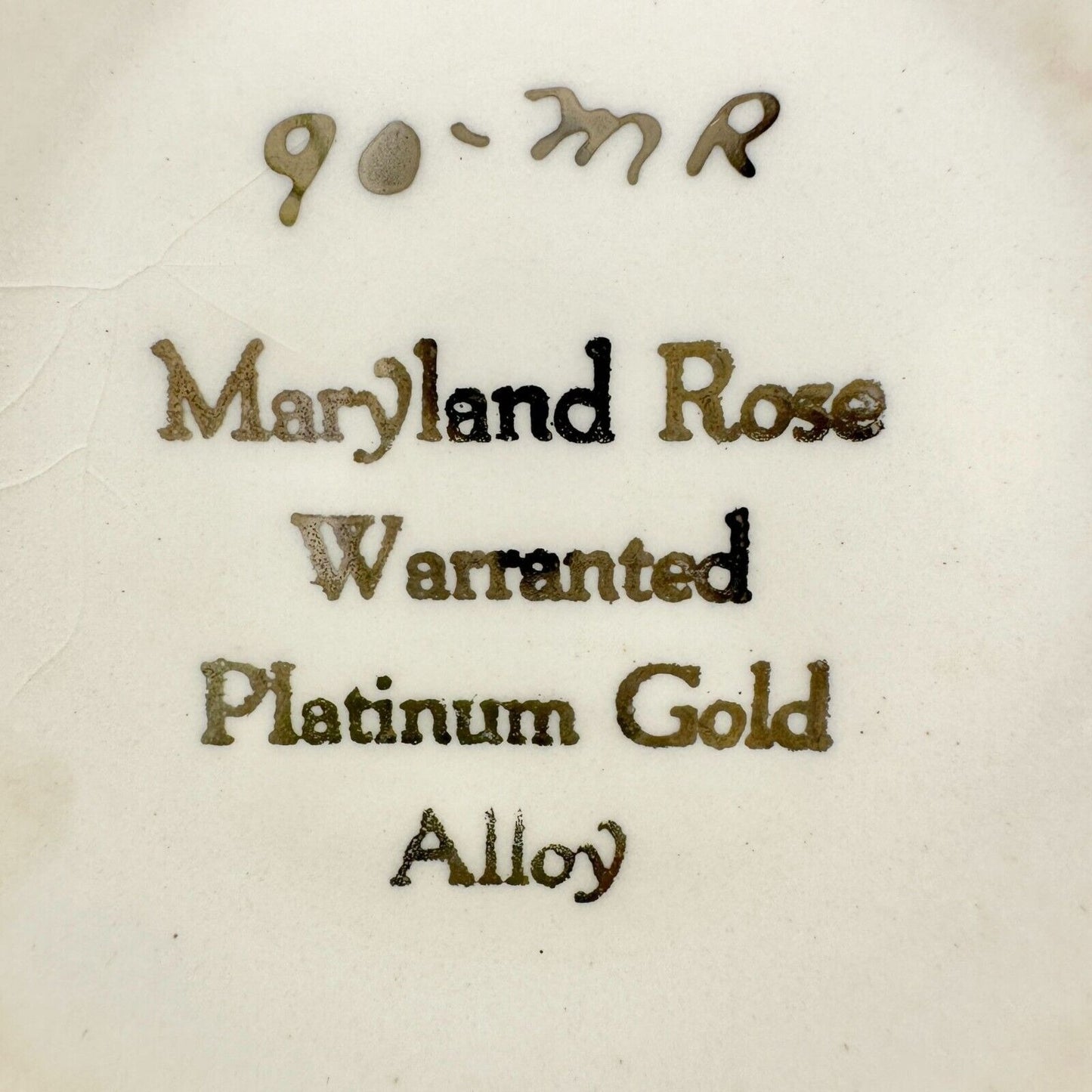 Maryland Rose Warranted China Creamer Cream Platinum Gold Alloy Trim