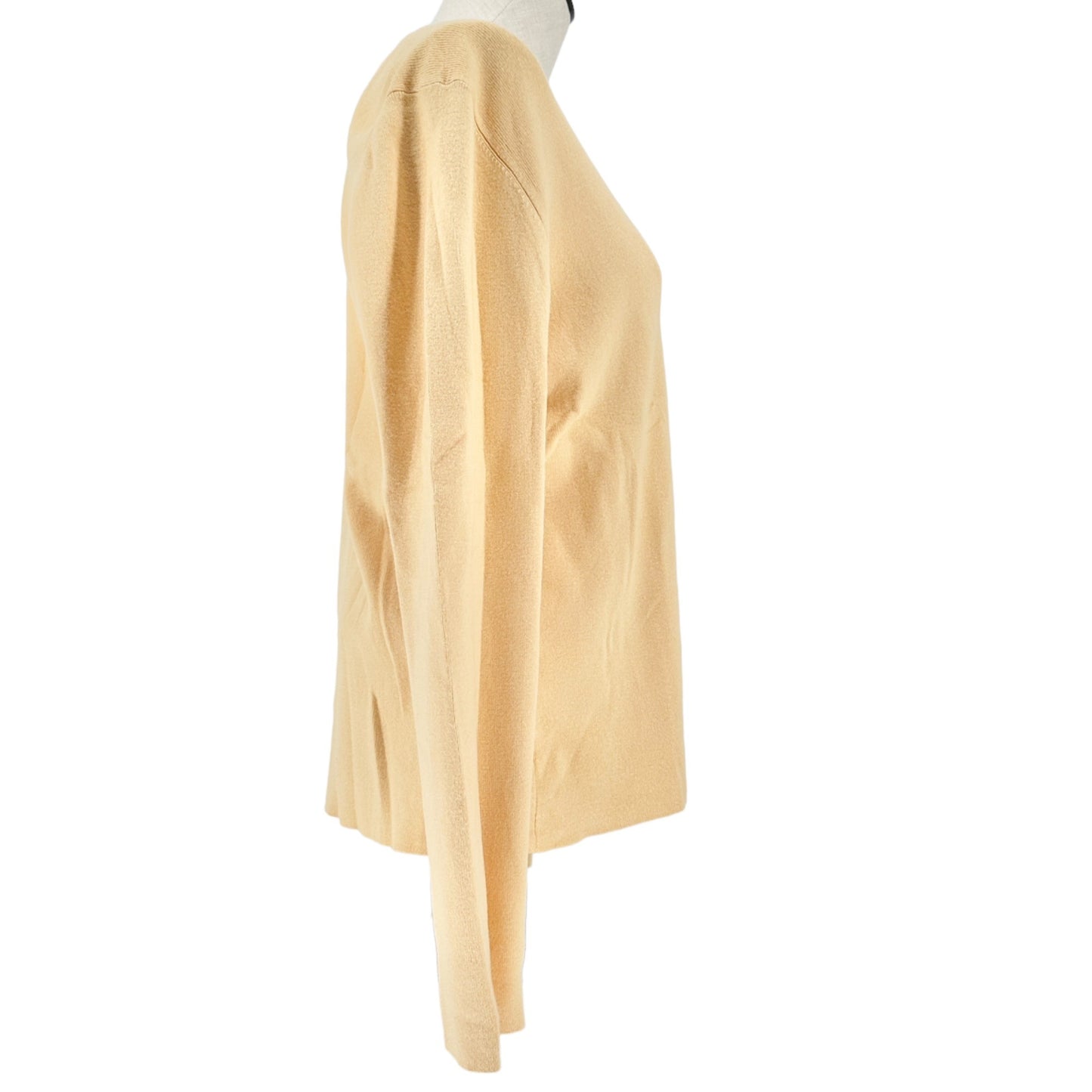 Chico's Sweater Womens US Size 12/L Butter Yellow Pullover Vneck LS (Chicos 2)