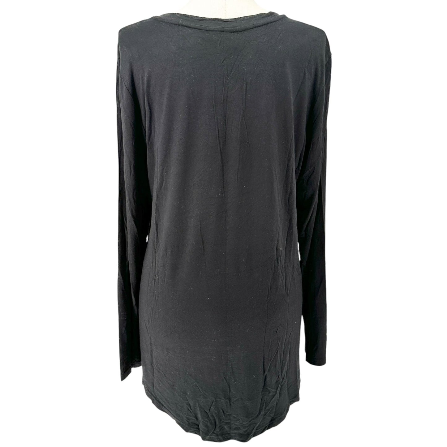 Latched Mama Nursing Tee Womens Size 1X Black Long Sleeve Layered V-Neck Top