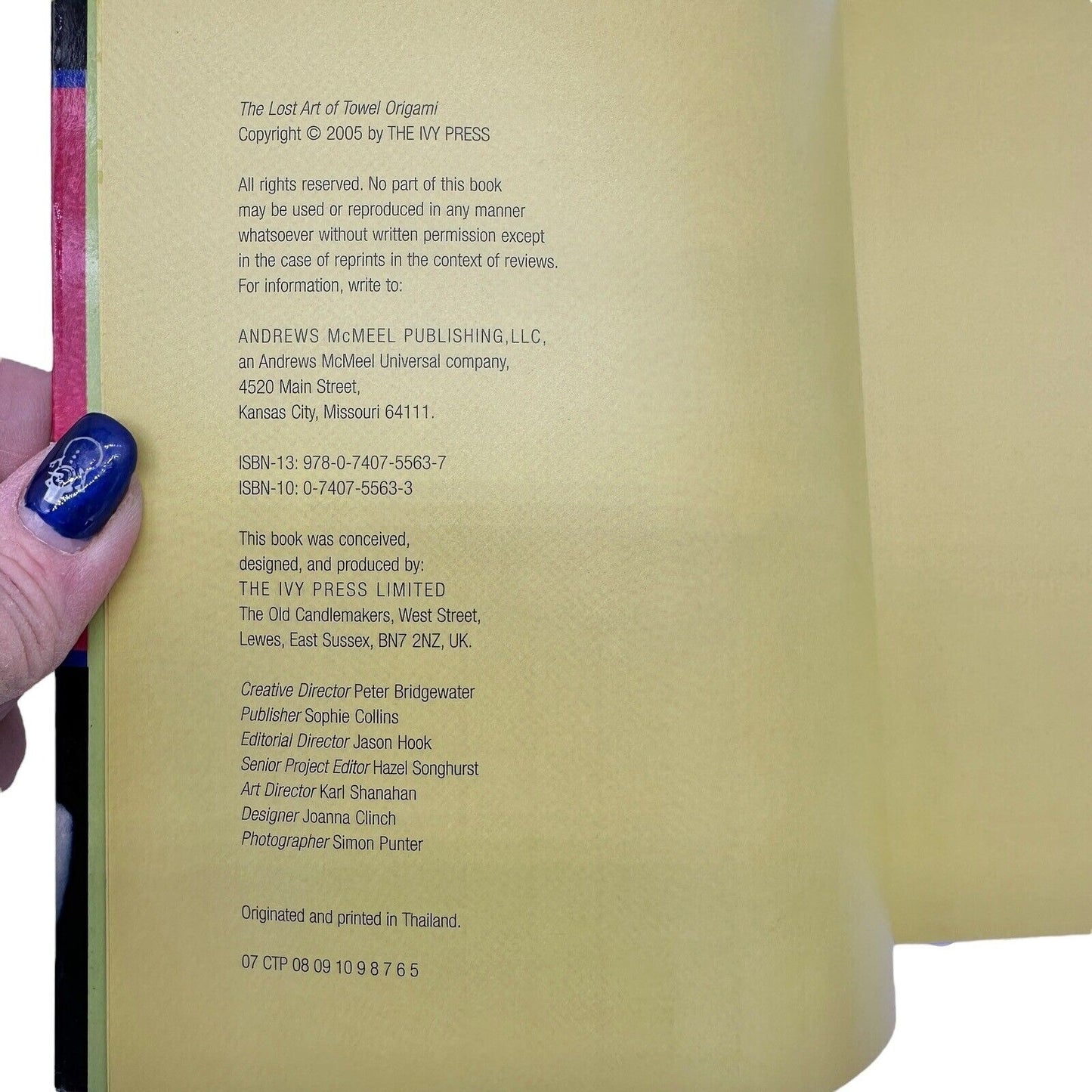 The Lost Art of Towel Origami by Ivy Press and Alison Jenkins 2005