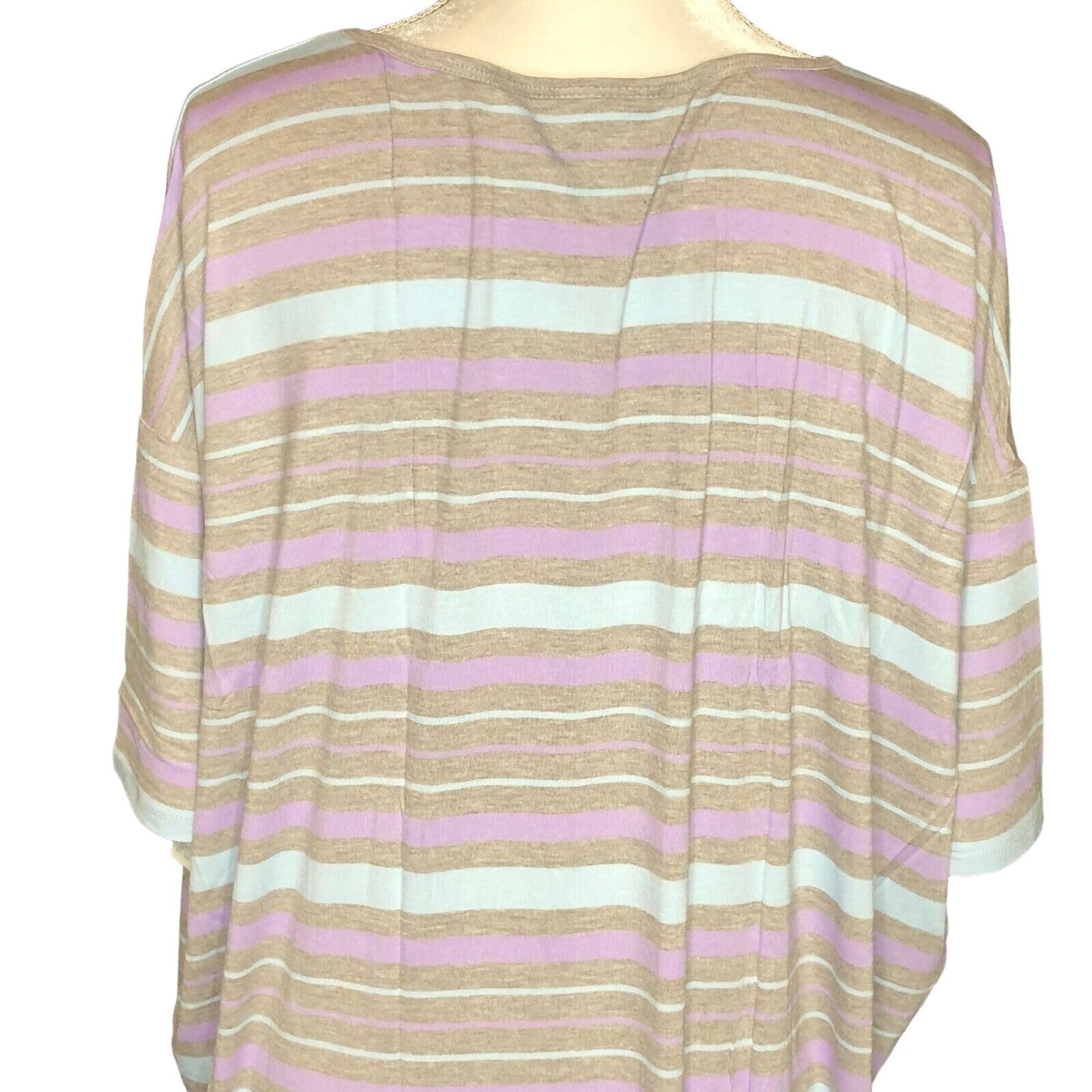 LuLaRoe RETIRED Irma Women's Size Large Striped Pastel mid-length sleeves NWT