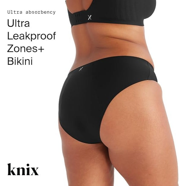 KNIX Zones+ Ultra Leakproof Bikini Back Coverage Womens XS Black Sealed Package