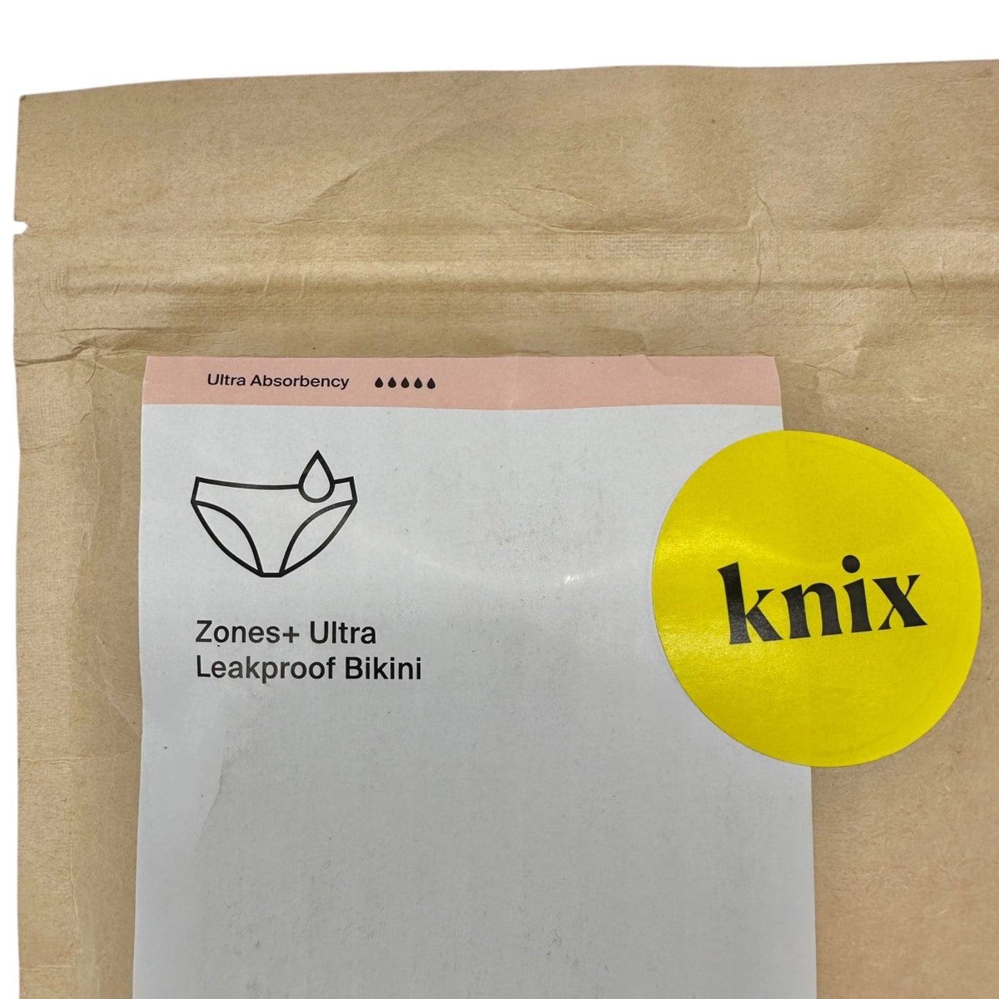 KNIX Zones+ Ultra Leakproof Bikini Back Coverage Womens XS Black Sealed Package