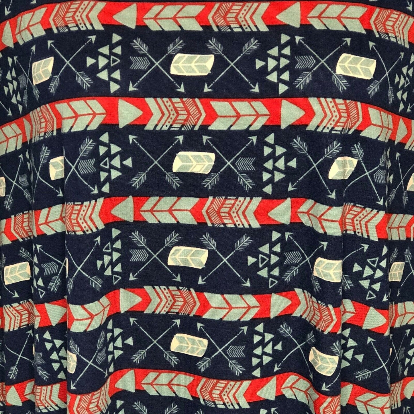 LuLaRoe RETIRED Irma Women's Size Large Blue Teal Red mid-length sleeves NWT