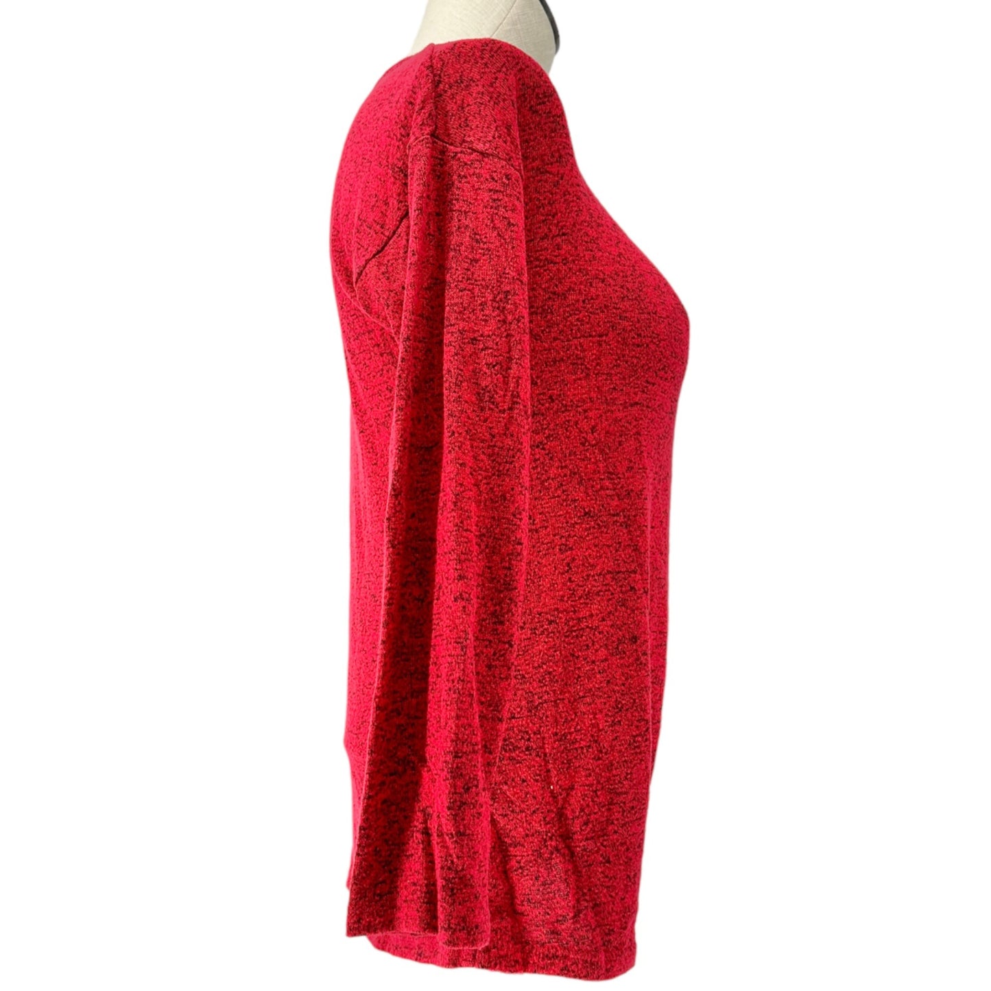 Wonder Nation Top Girls L (10-12) Red Black Crew Neck LS Knot Bottom EUC