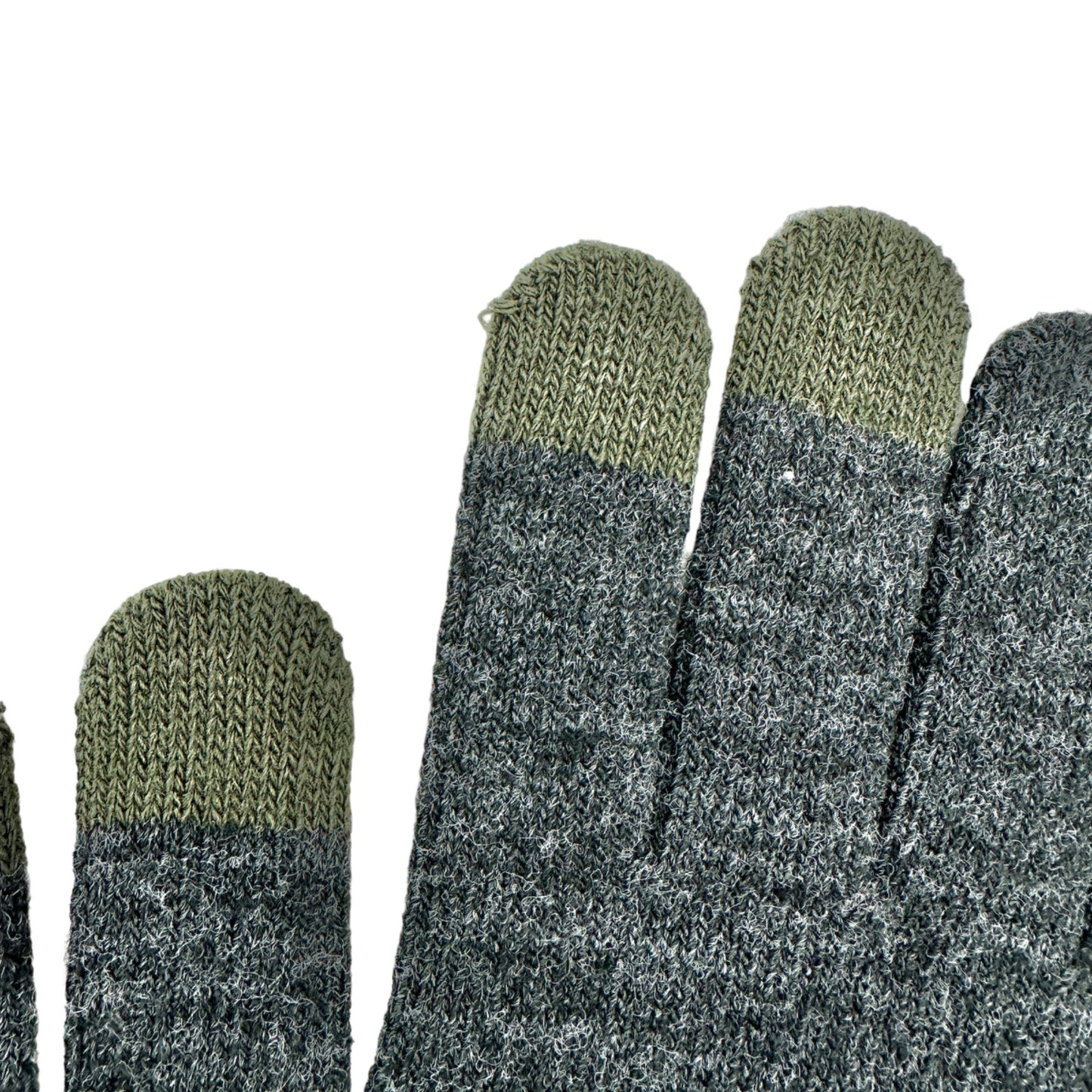 Achiou Winter Knit Gloves Gray Womens Mens Touchscreen Fingertips Grip Palm NIP