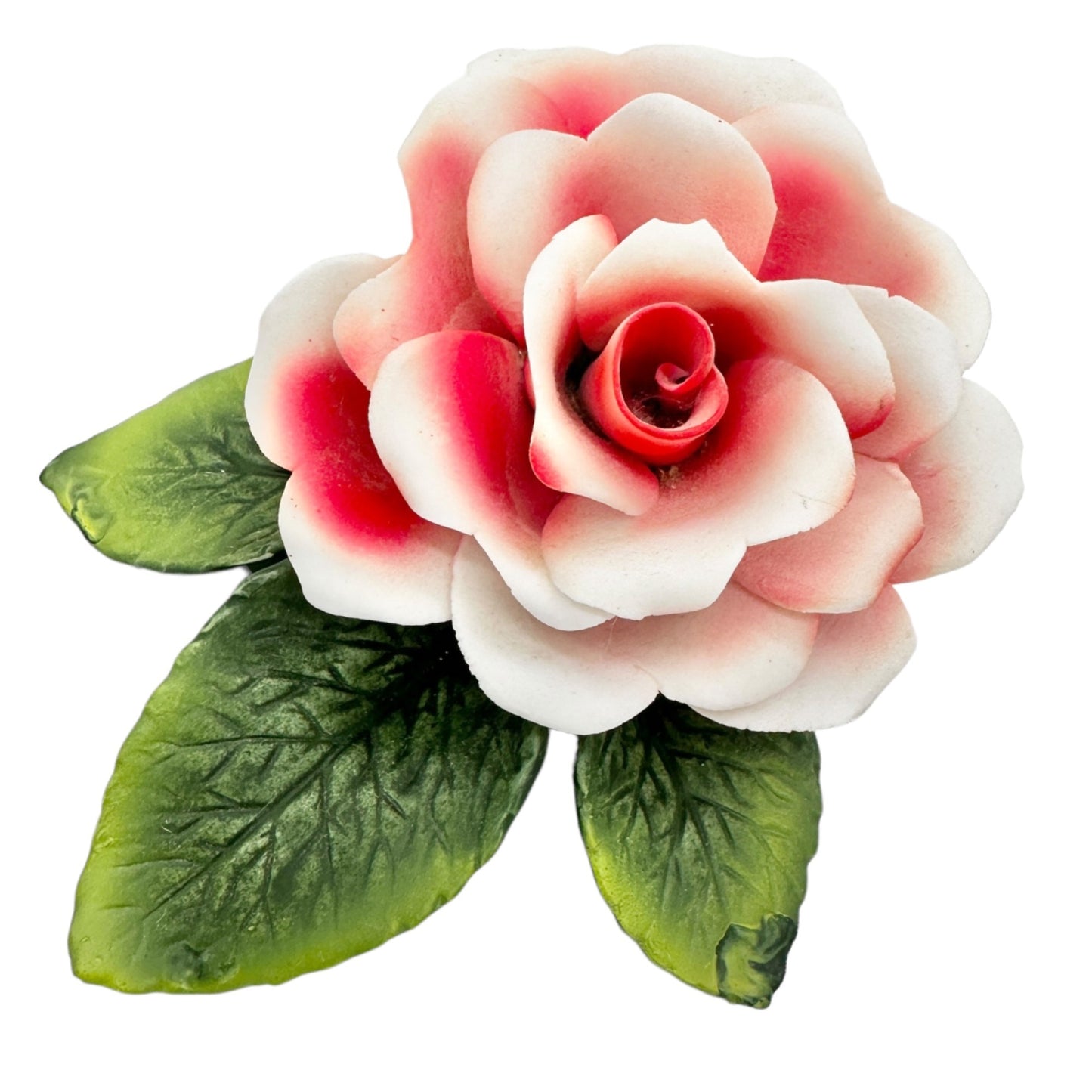 Home Decor Rose 7 inch White Pink Green Very Fragile