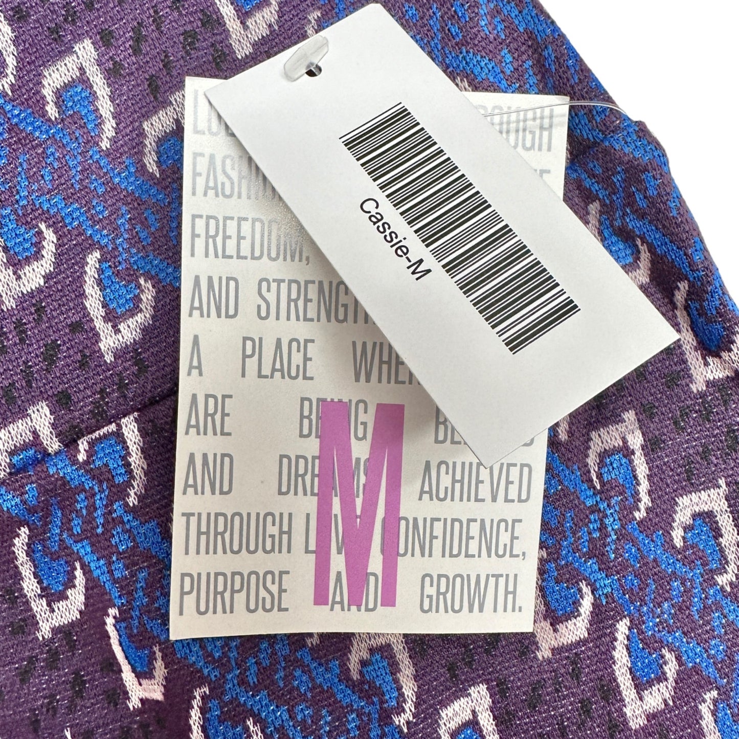 LuLaRoe Cassie Skirt Womens M Purple Blue Gray Graphic Print NWT