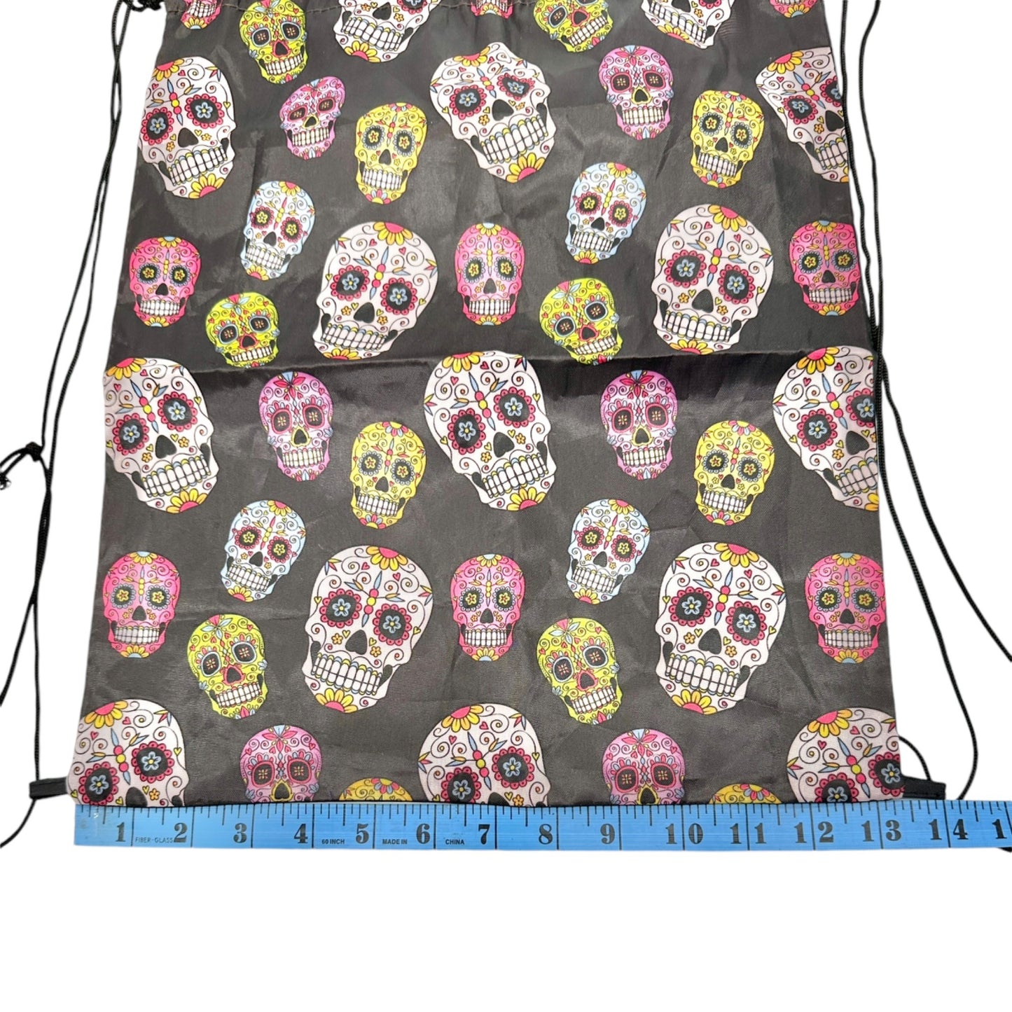 Drawstring Backpack Colorful Sugar Skull 16 x 13 Greenbrier Intl Adults or Kids