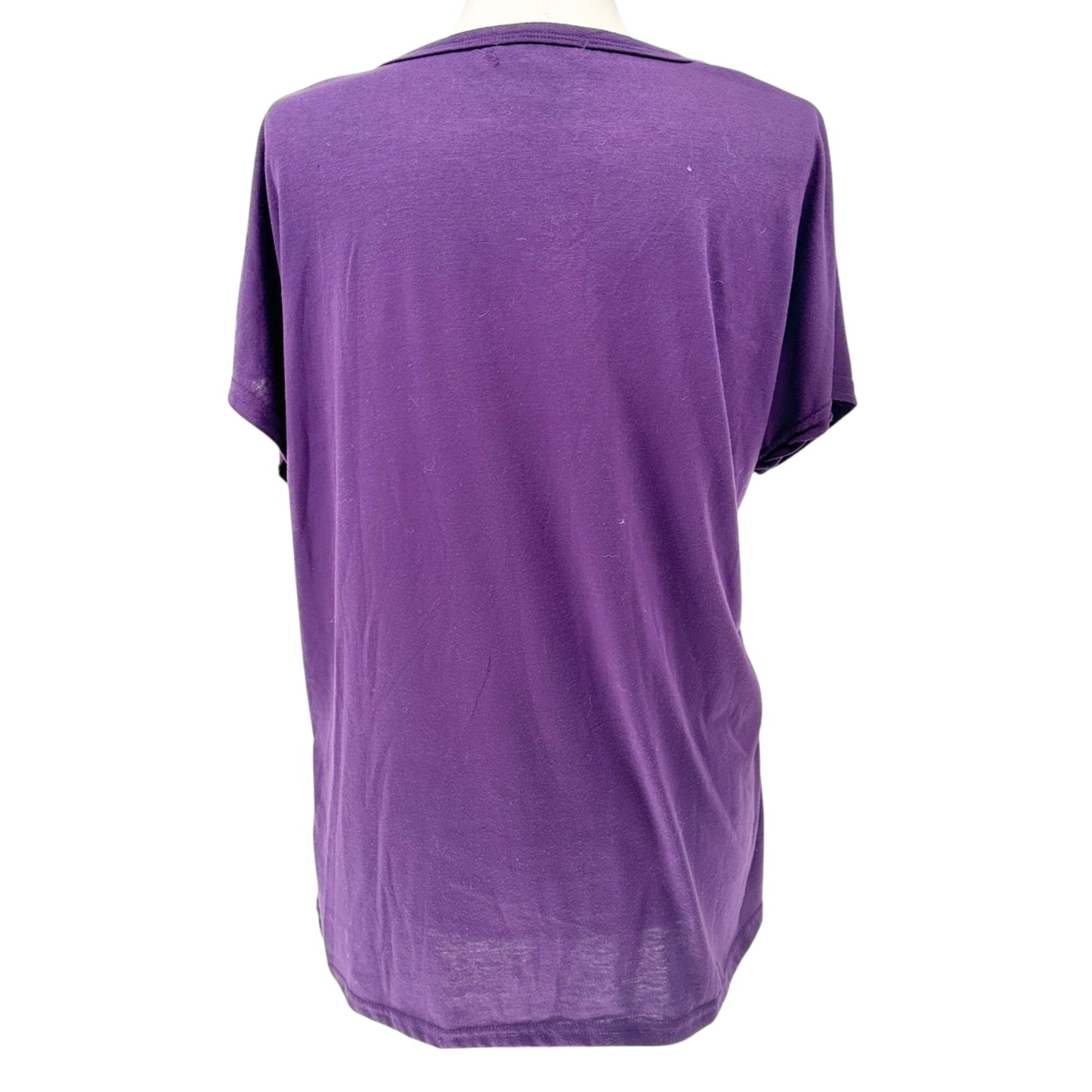 Fisoul T-Shirt Womens XL Purple V-Neck SS Relaxed Fit Cotton Poly Blend Loose