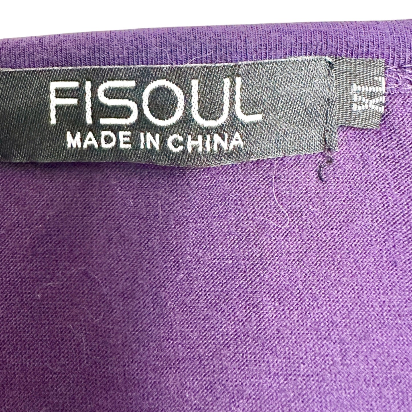 Fisoul T-Shirt Womens XL Purple V-Neck SS Relaxed Fit Cotton Poly Blend Loose
