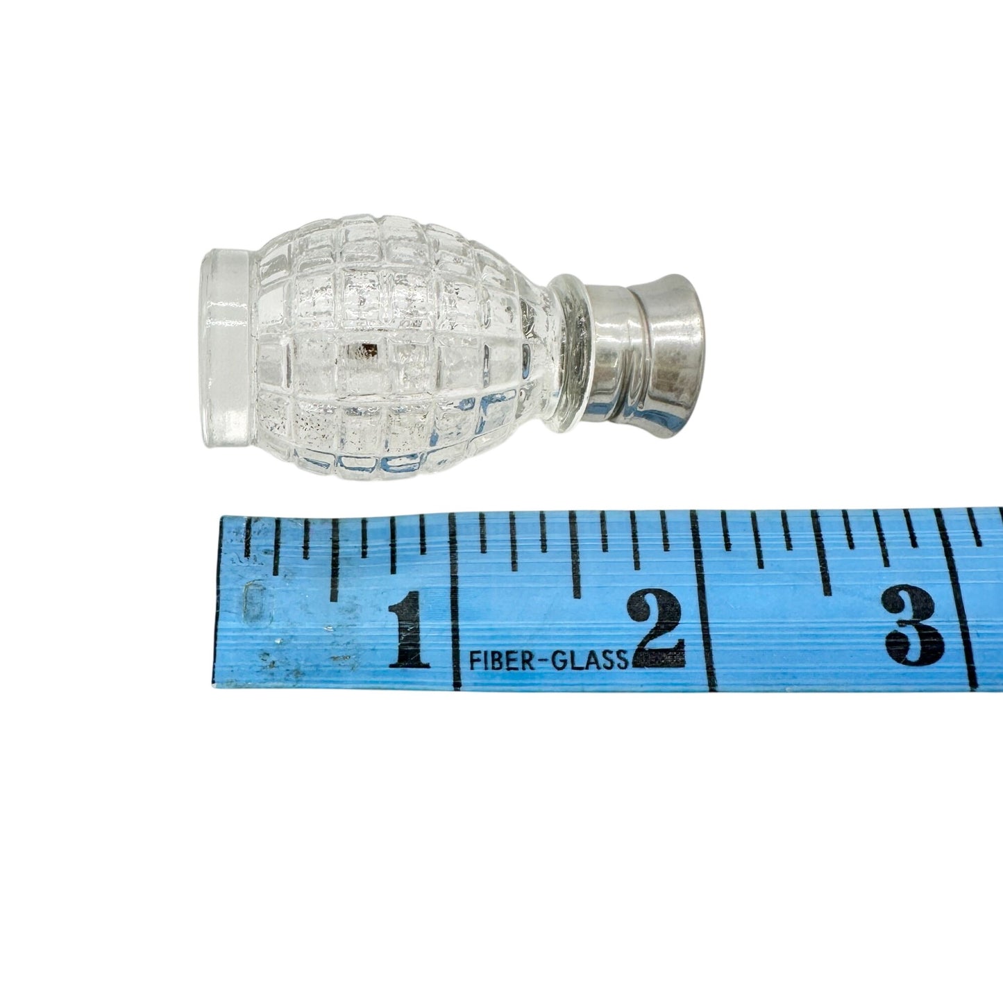 Vintage Glass and Metal Salt and Pepper Shakers 2 Inches Tall Textured Design