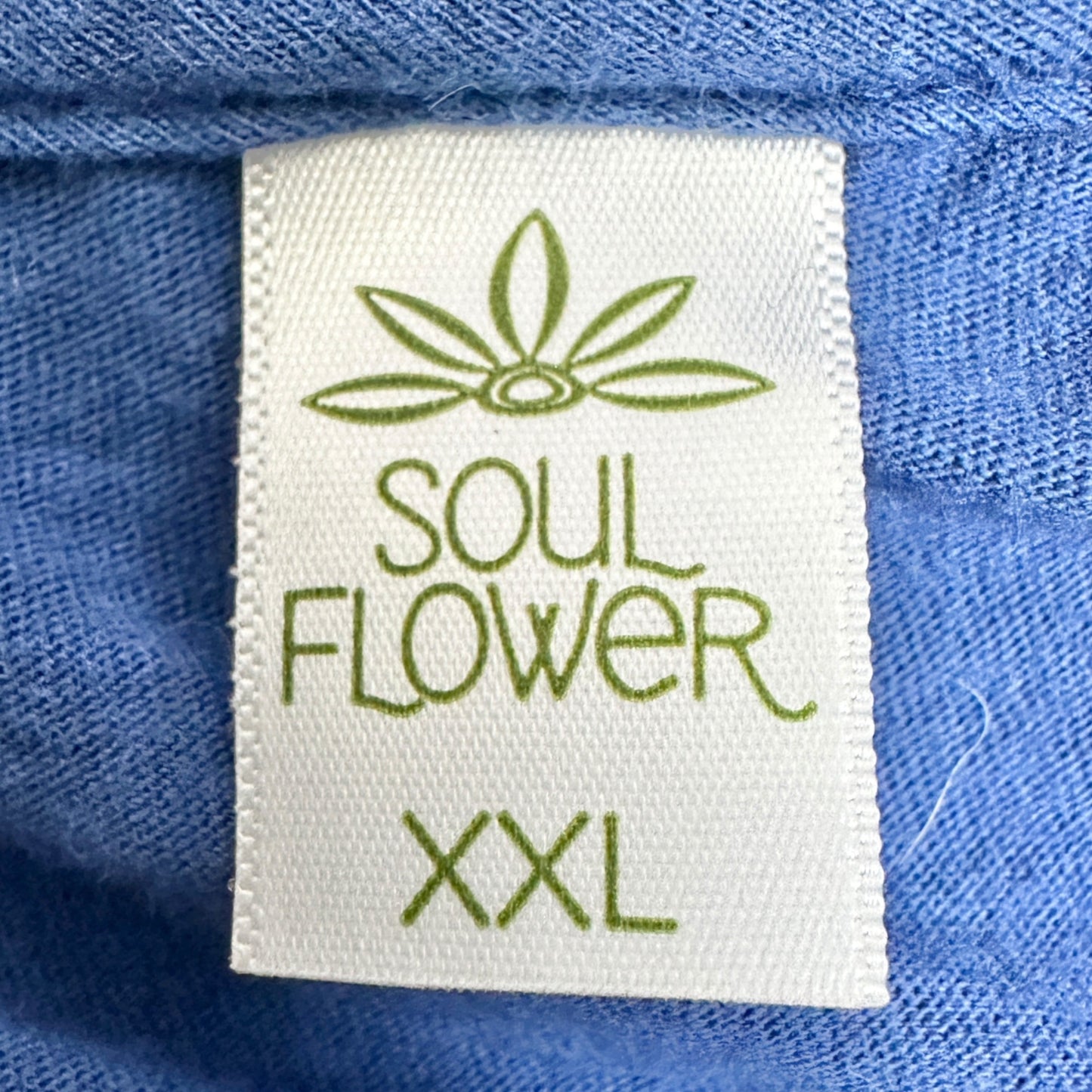 Look Up Get Lost Soul Flower Organic Cotton T-Shirt XXL Blue Stars Scoop Neck