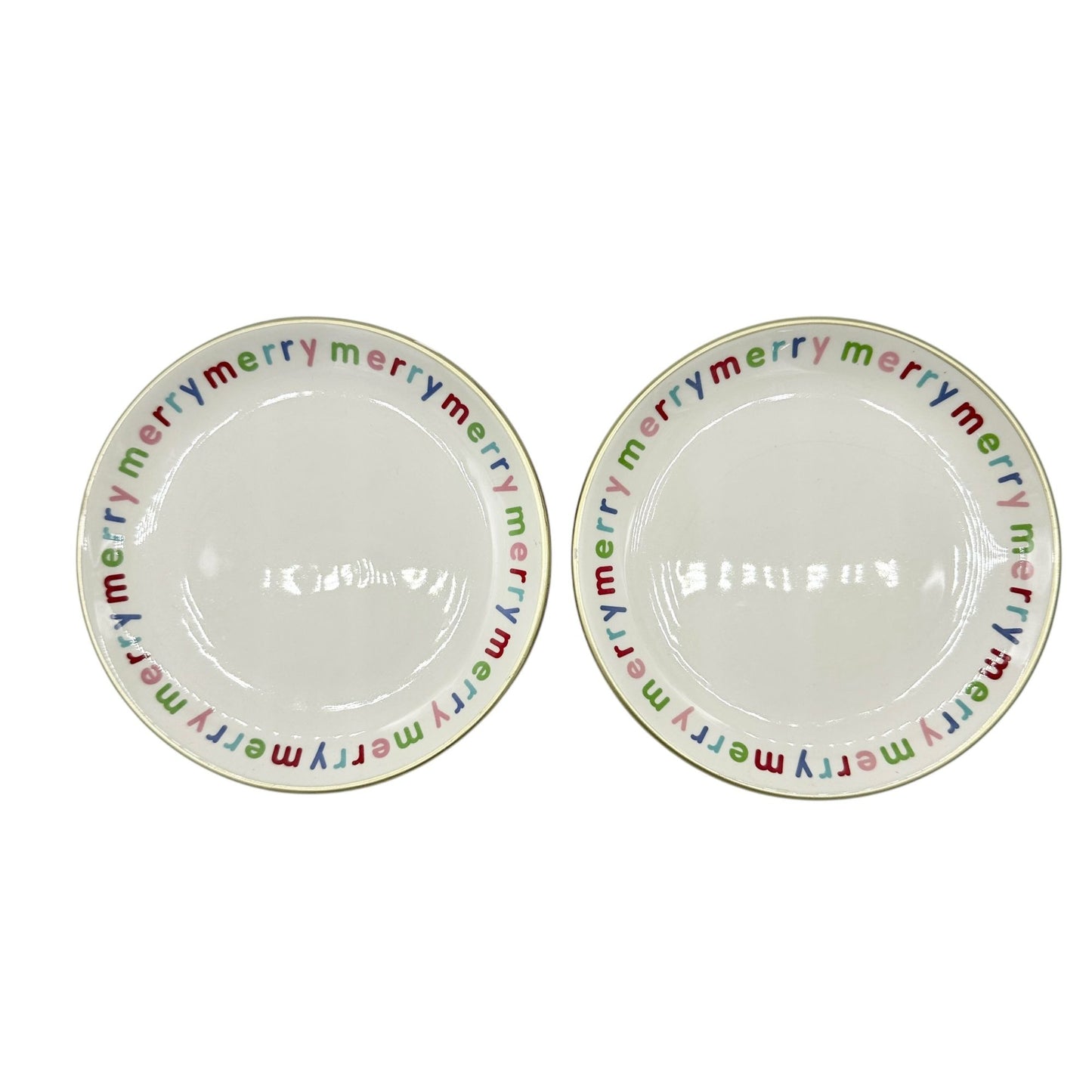 H For Happy Merry Merry Polka Dot Ceramic Serving Set 2 Plates 1 Tray 1 Canister