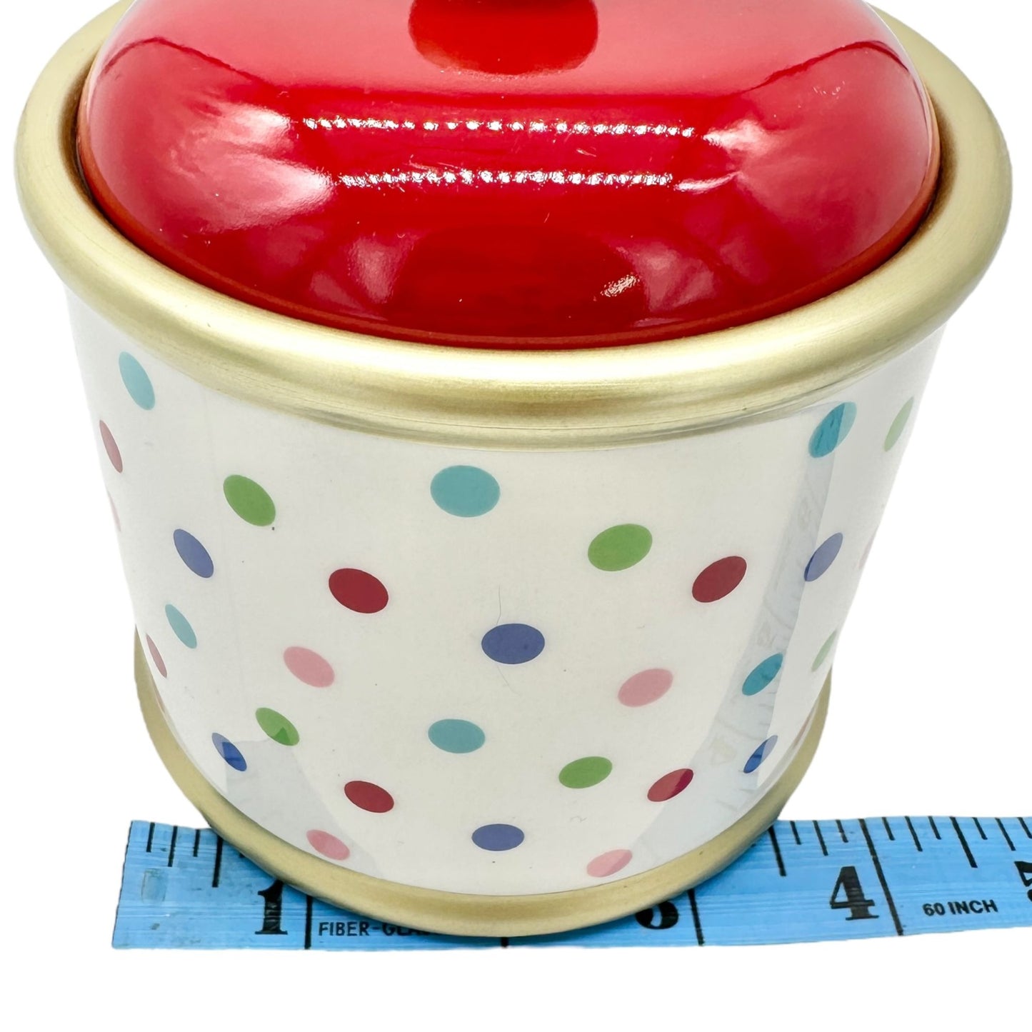 H For Happy Merry Merry Polka Dot Ceramic Serving Set 2 Plates 1 Tray 1 Canister